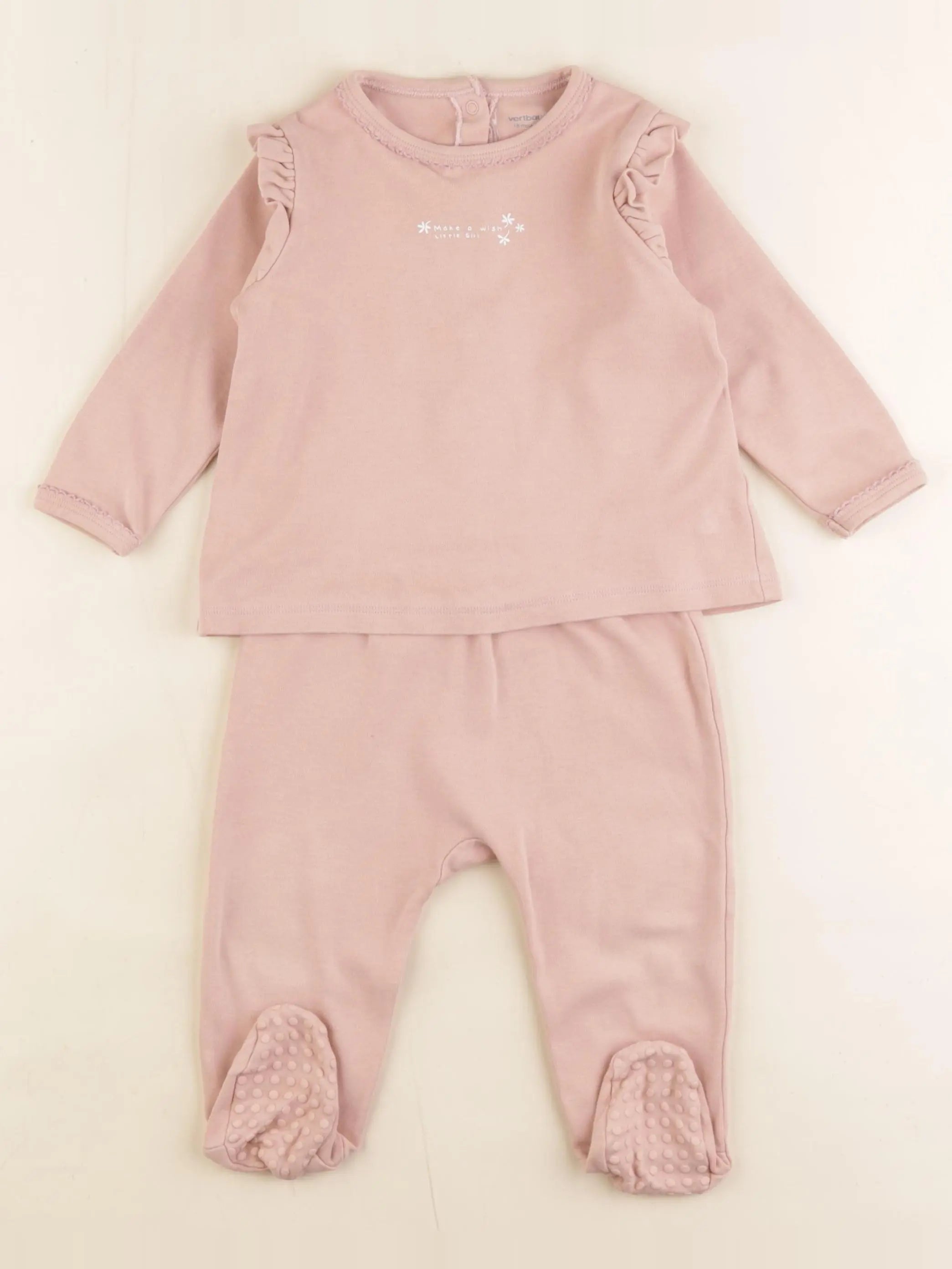 Vertbaudet - pyjama coton rose - 18 mois