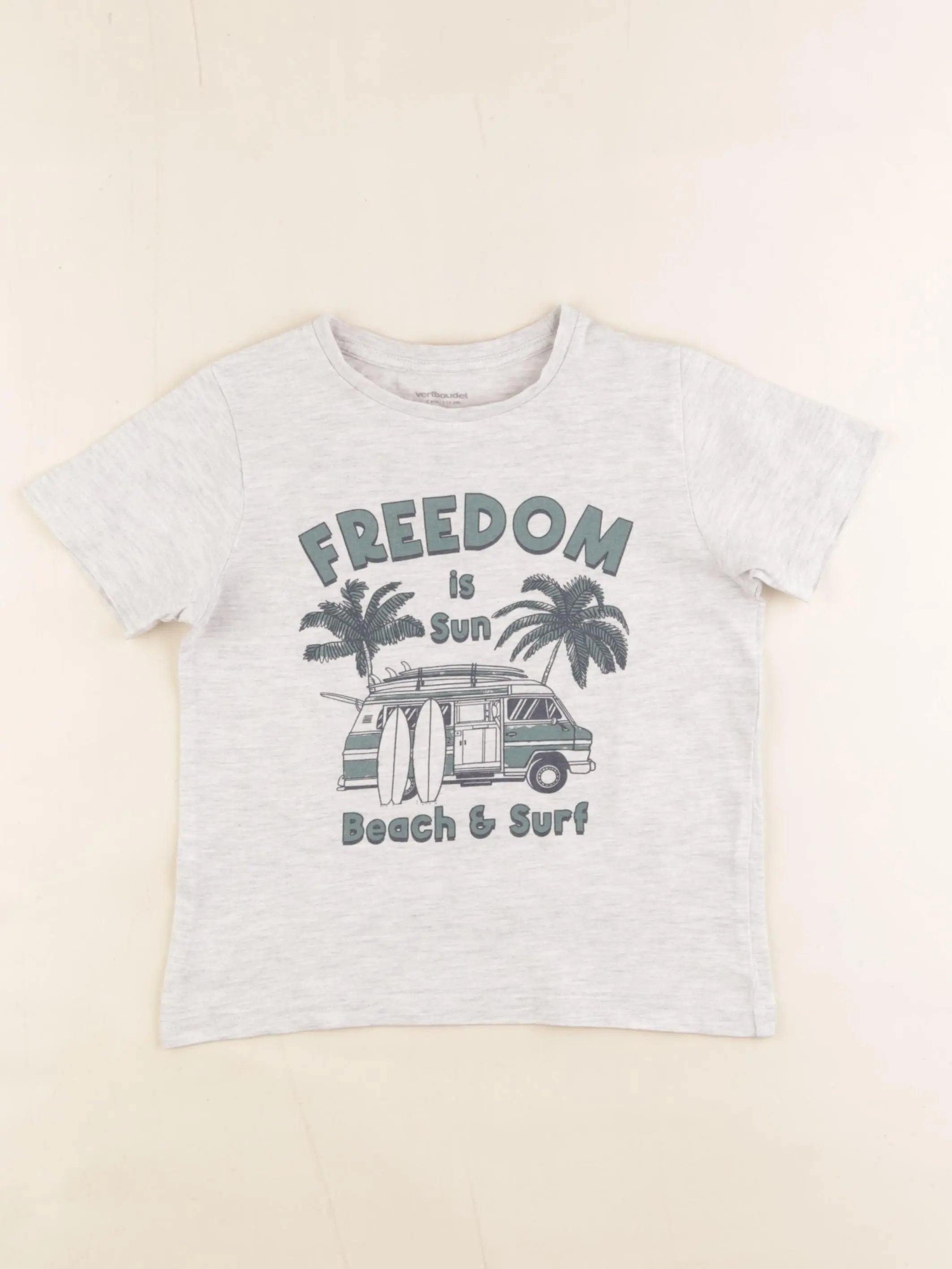 Vertbaudet - tee-shirt gris - 5 ans
