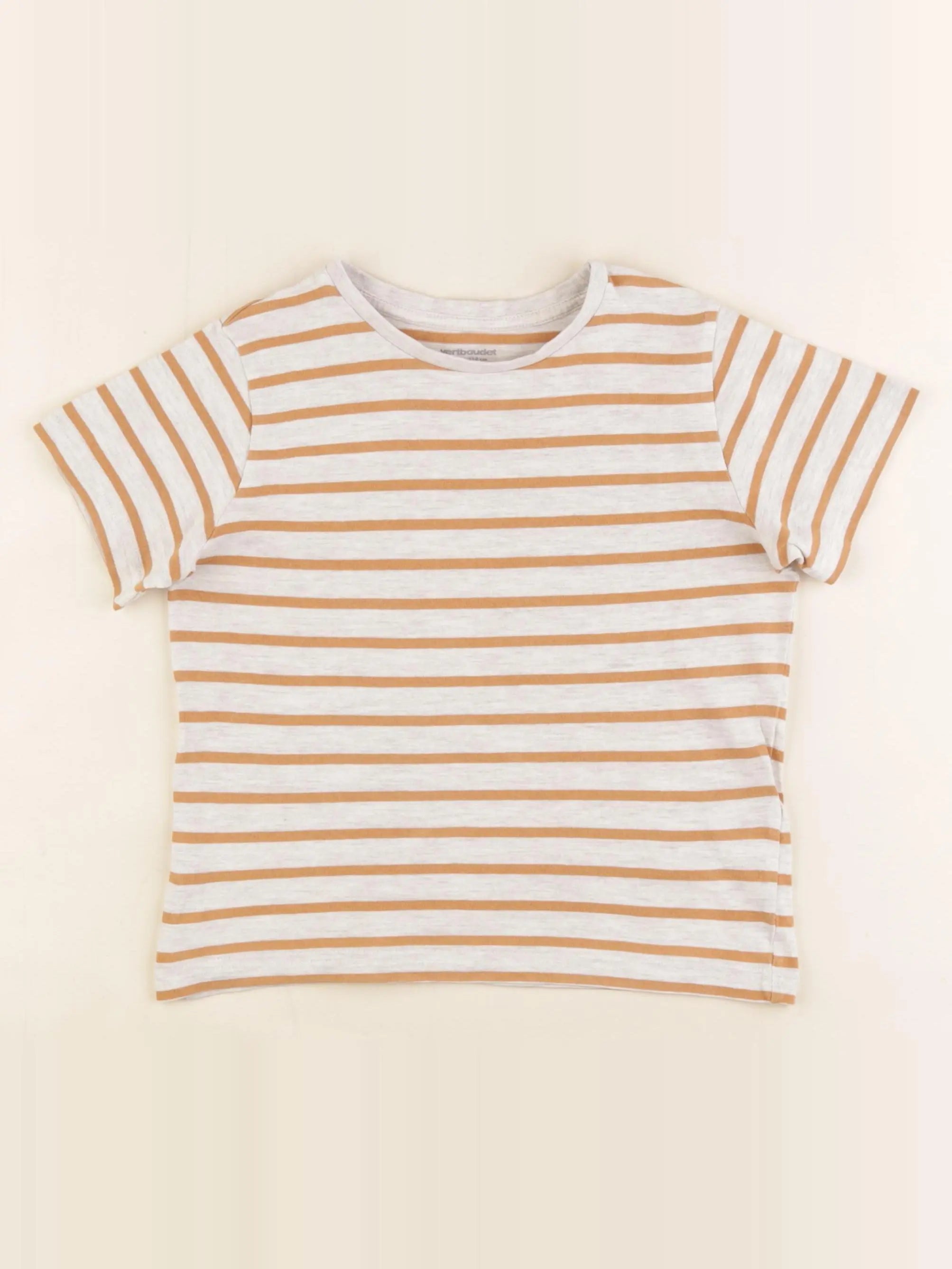 Vertbaudet - tee-shirt gris, marron - 5 ans