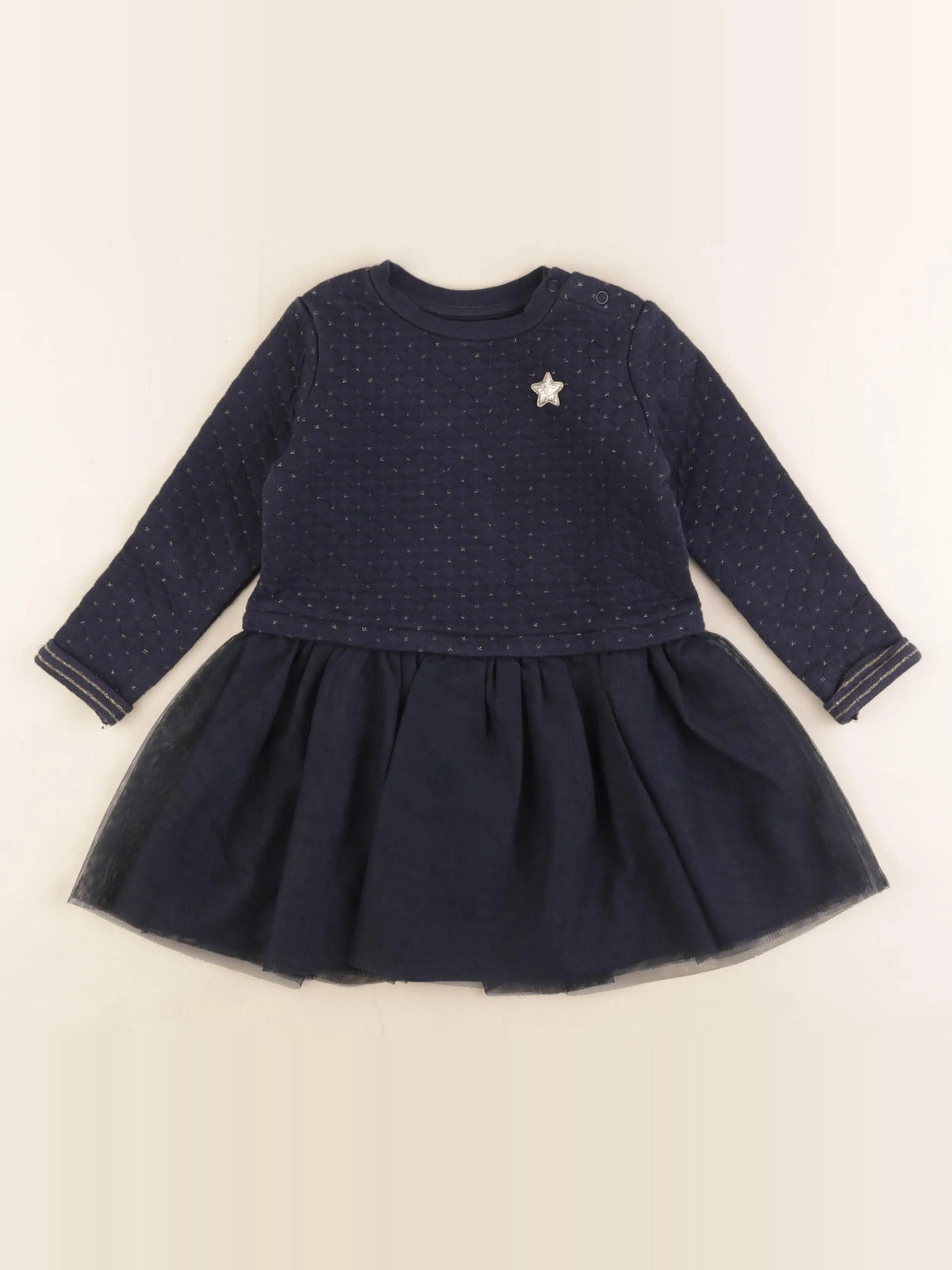 Vertbaudet - robe bleu, or - 3 ans
