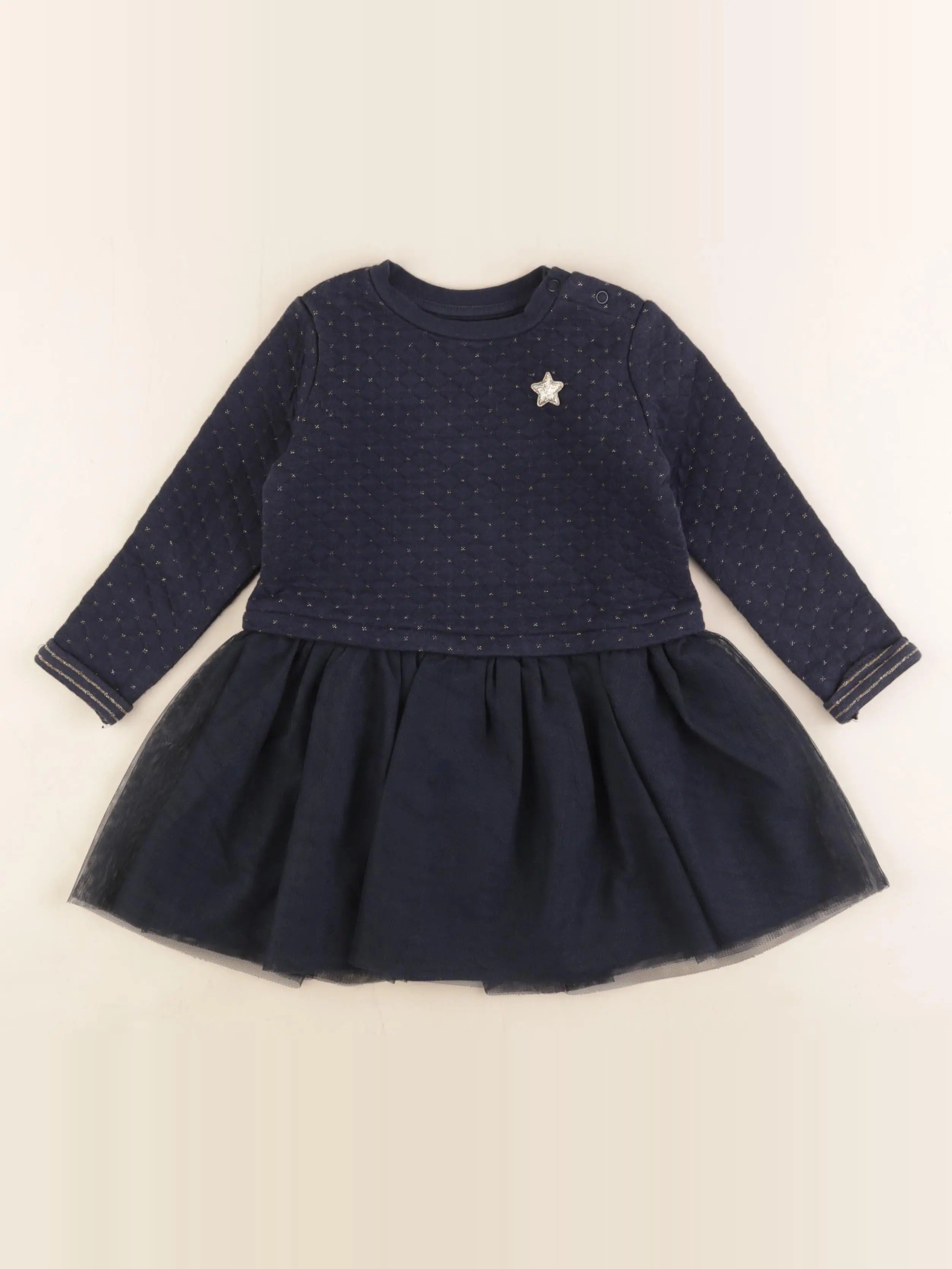 Vertbaudet - robe bleu, or - 3 ans