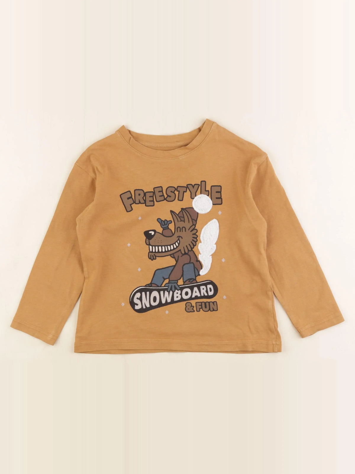 Vertbaudet - tee-shirt marron - 5 ans