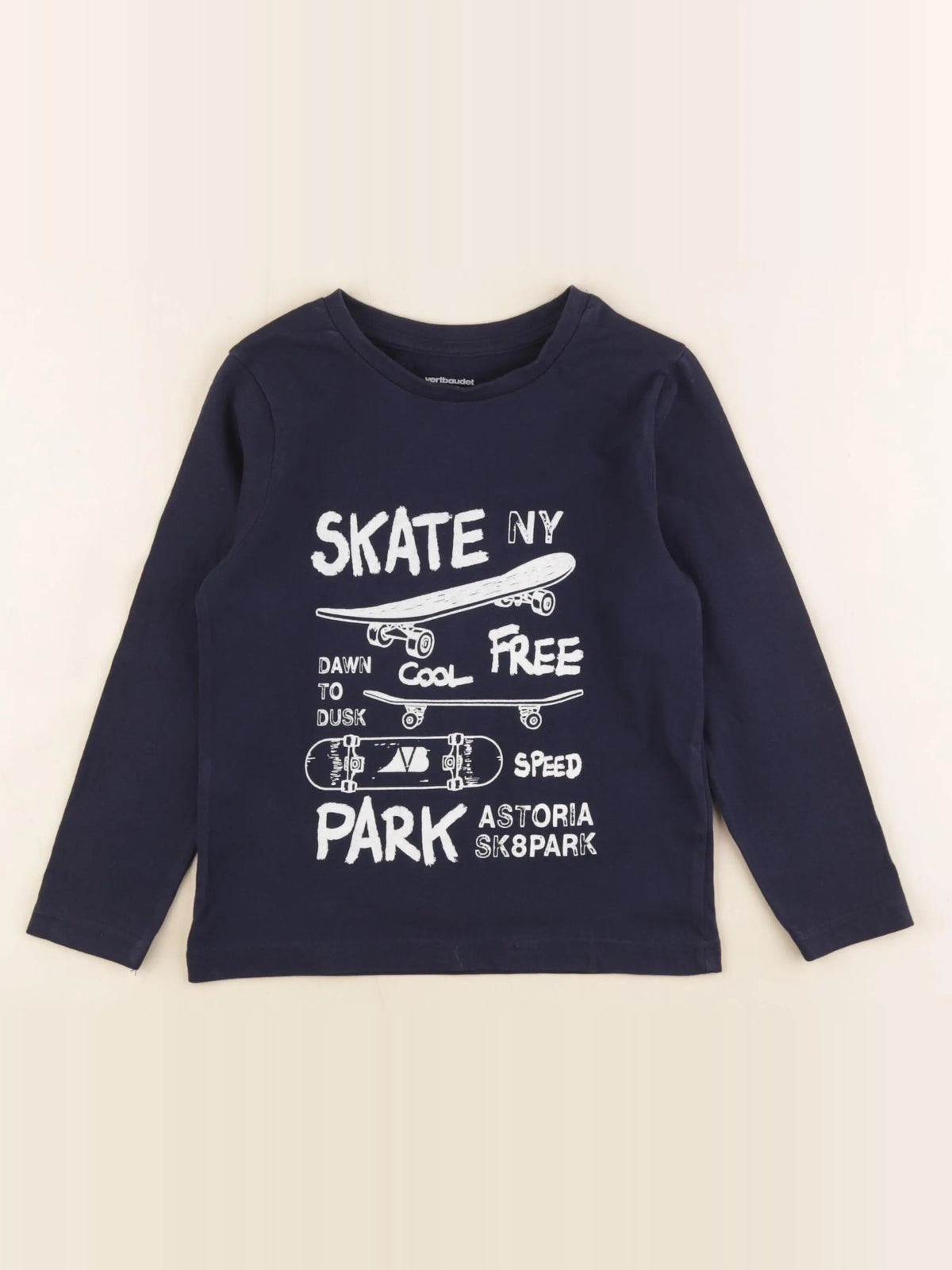 Vertbaudet - tee-shirt bleu - 5 ans