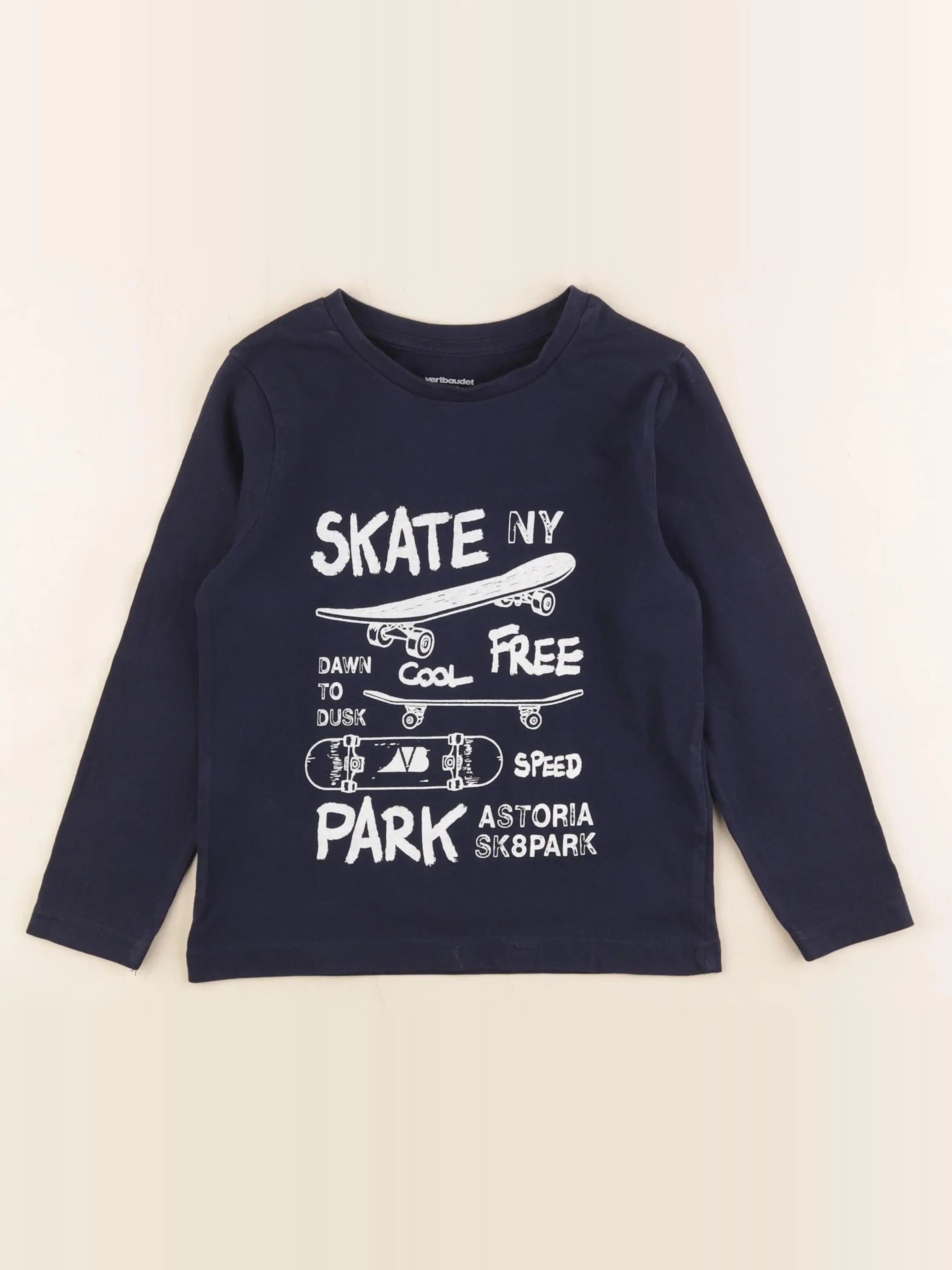 Vertbaudet - tee-shirt bleu - 5 ans