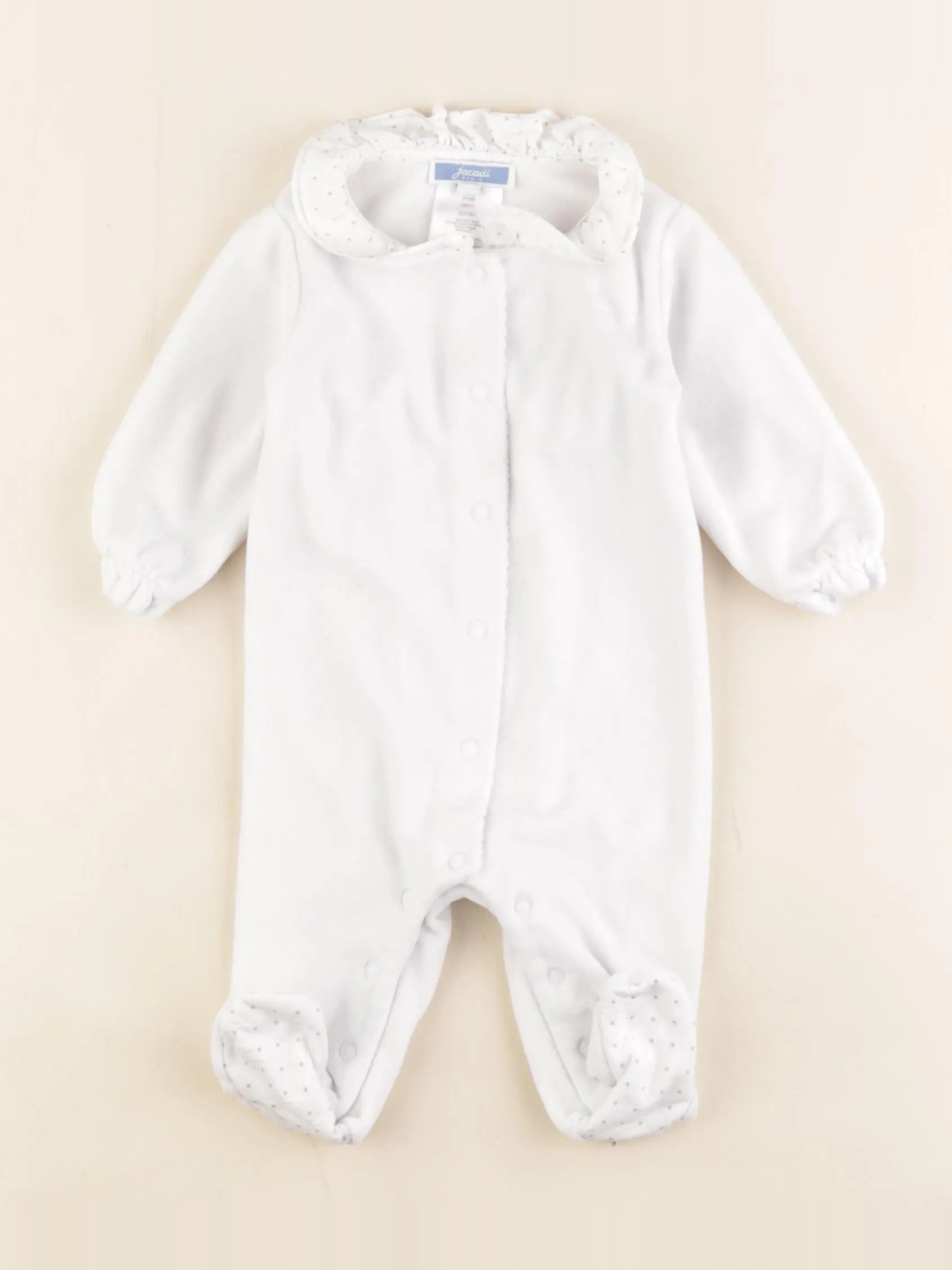 Jacadi - pyjama velours blanc - 3 mois