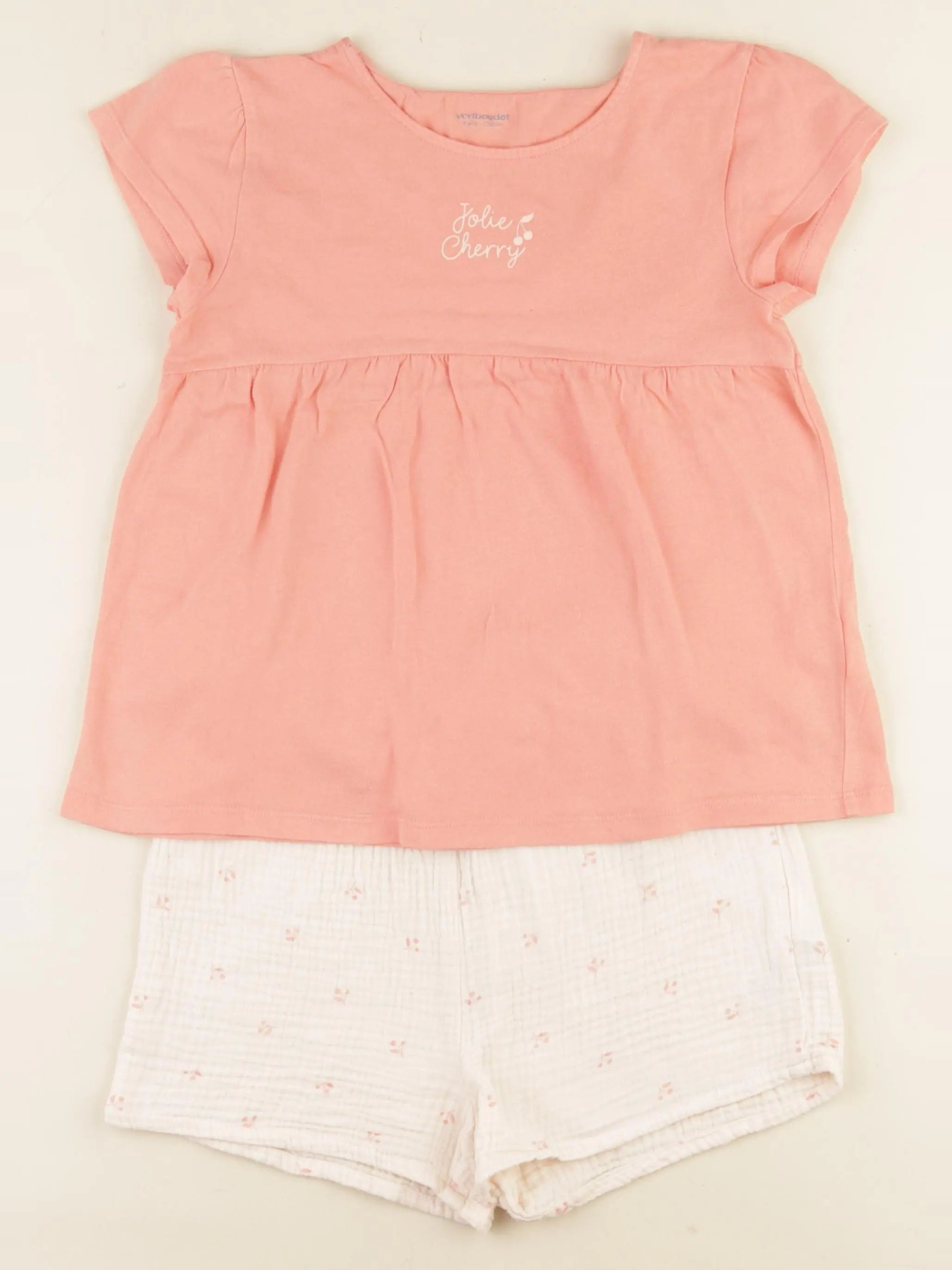 Vertbaudet - pyjama coton orange - 8 ans