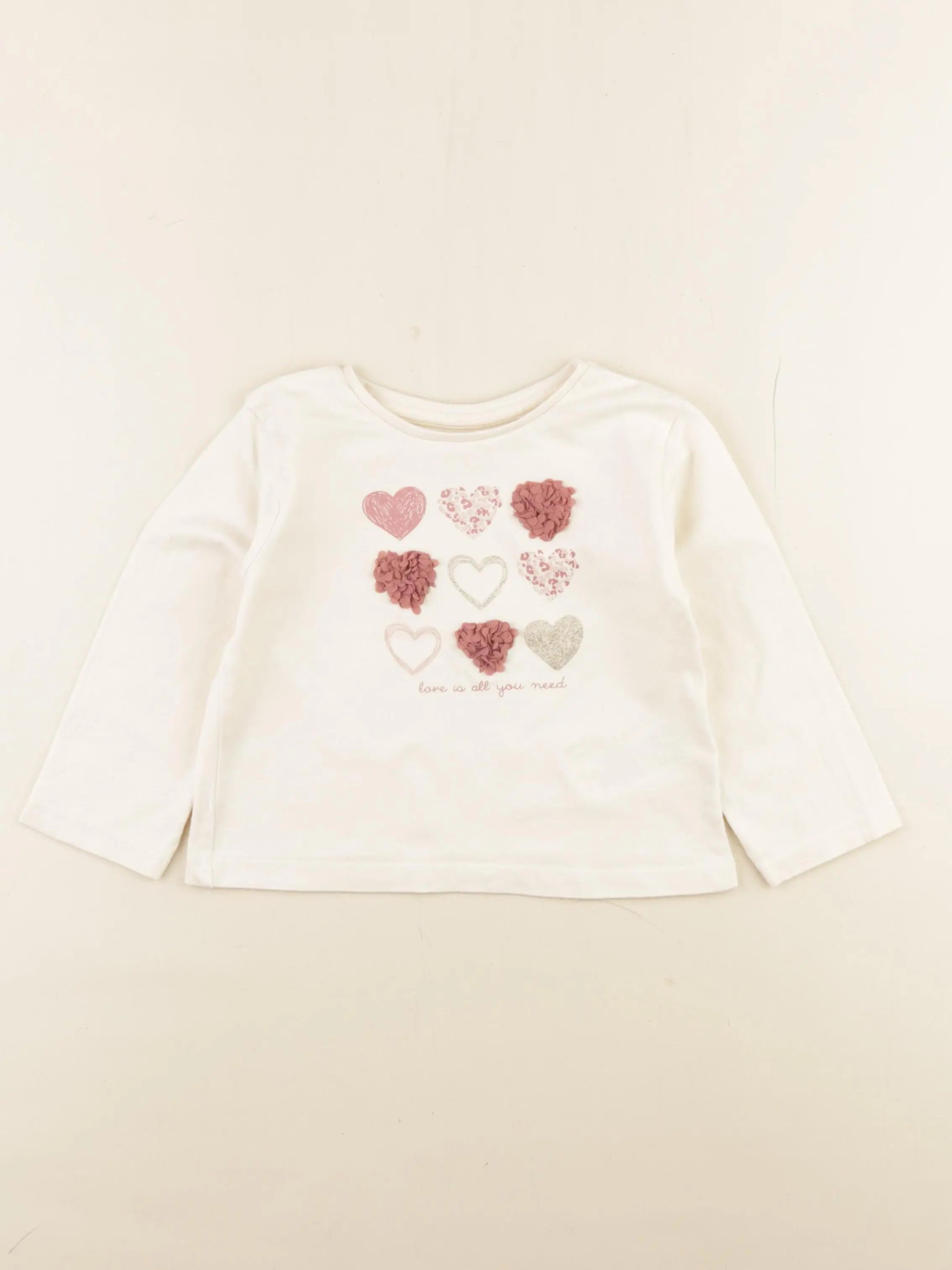 Vertbaudet - tee-shirt beige - 3 ans