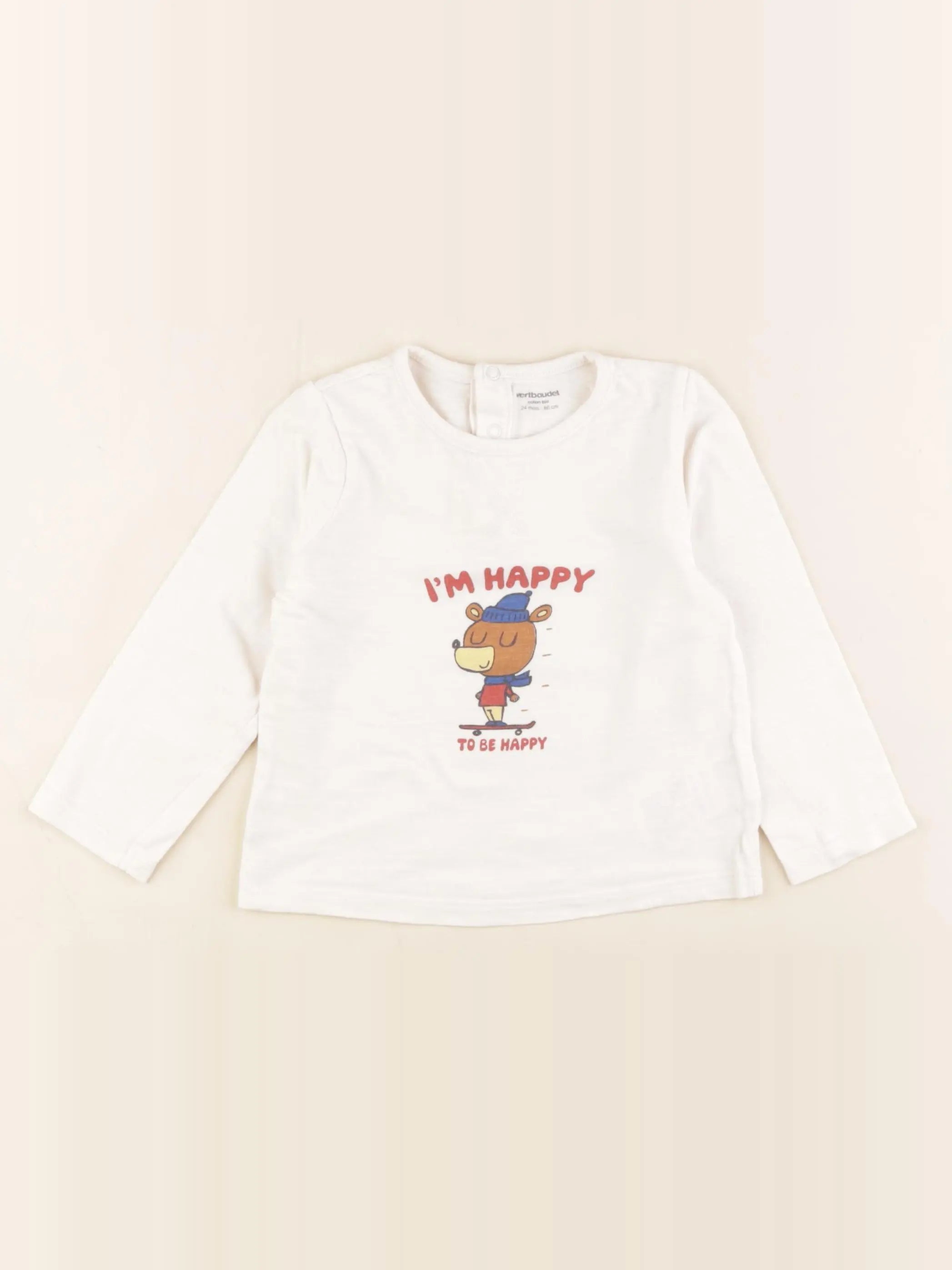 Vertbaudet - tee-shirt blanc - 24 mois