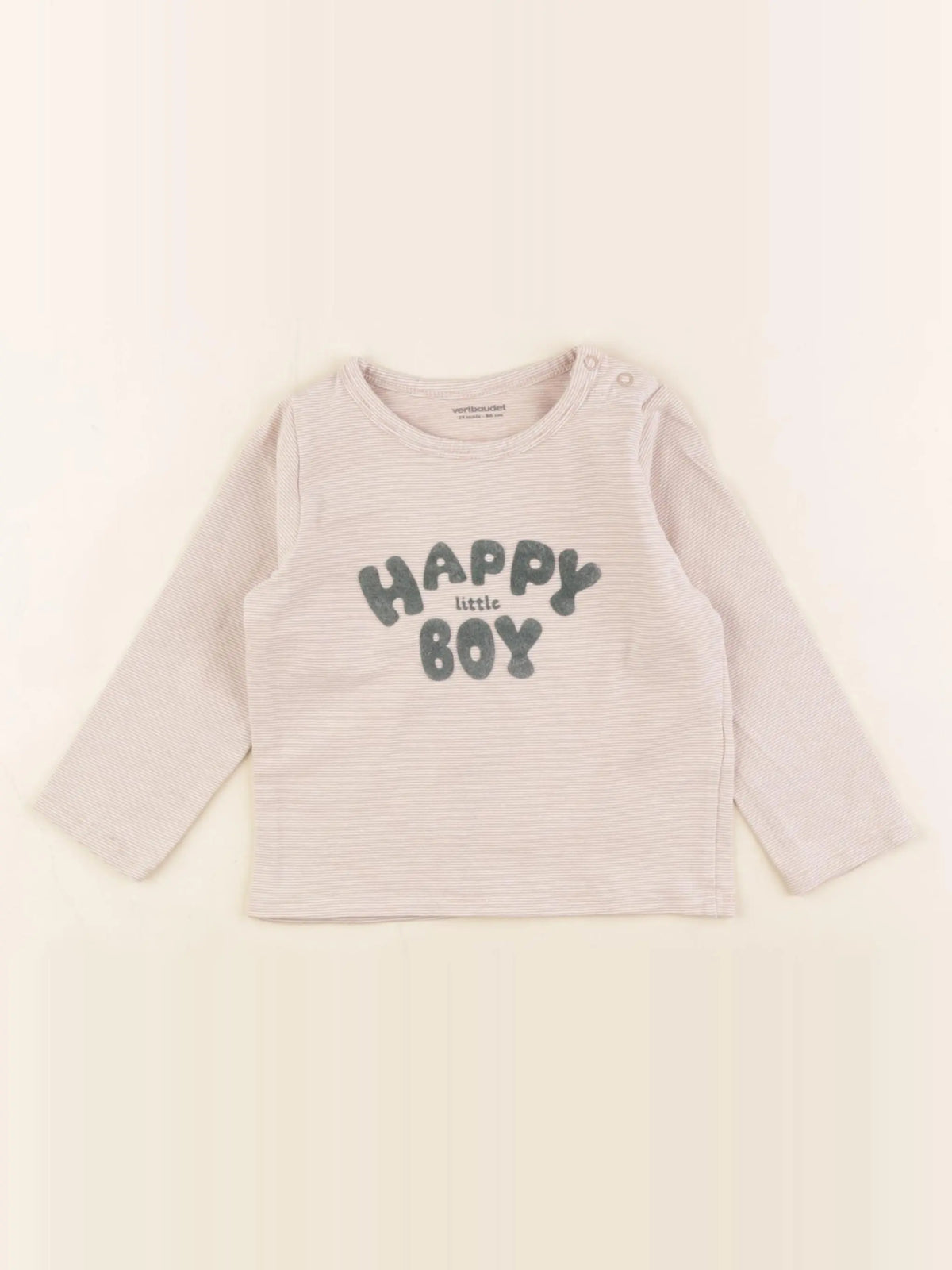 Vertbaudet - tee-shirt beige - 24 mois