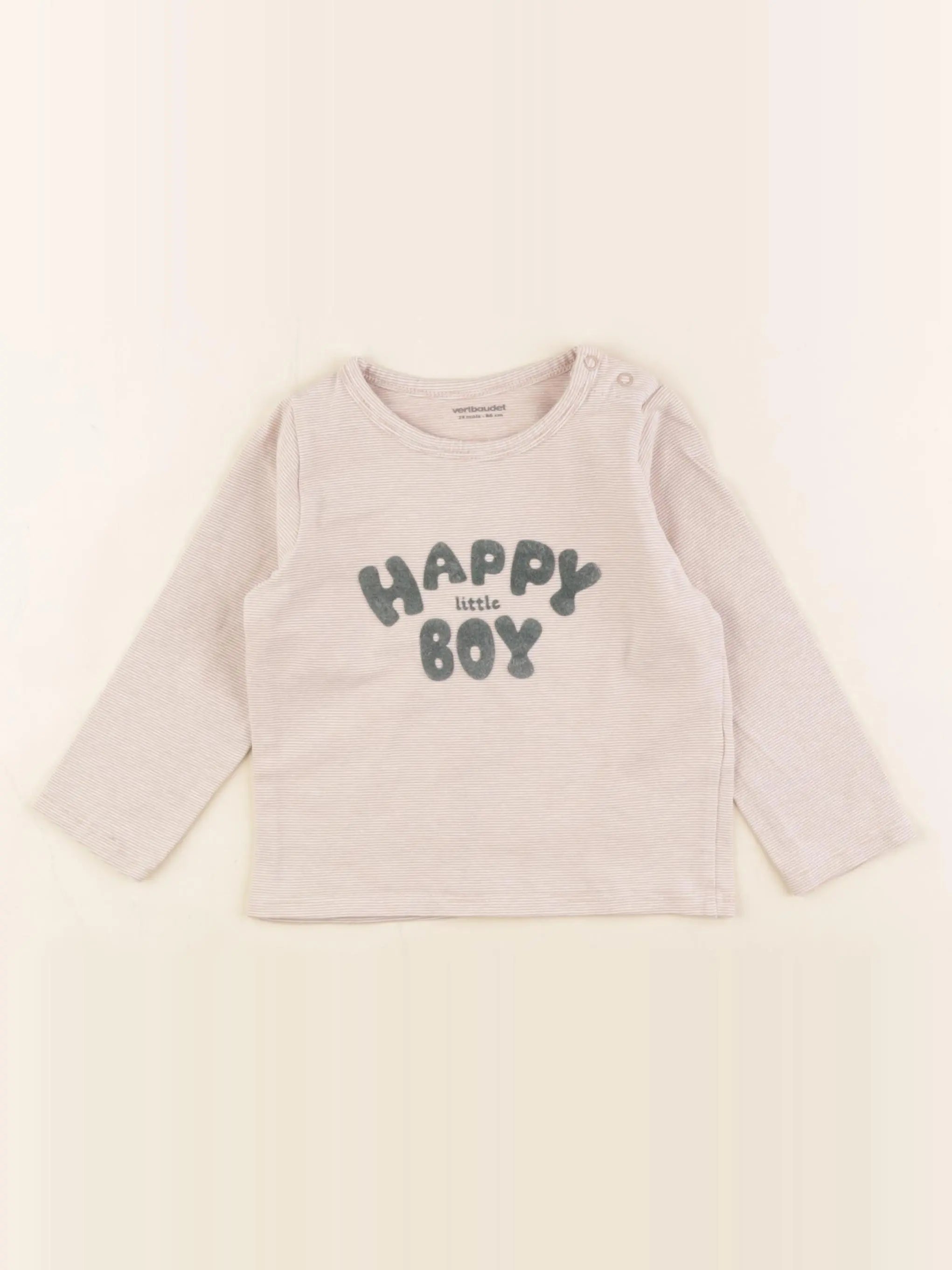 Vertbaudet - tee-shirt beige - 24 mois