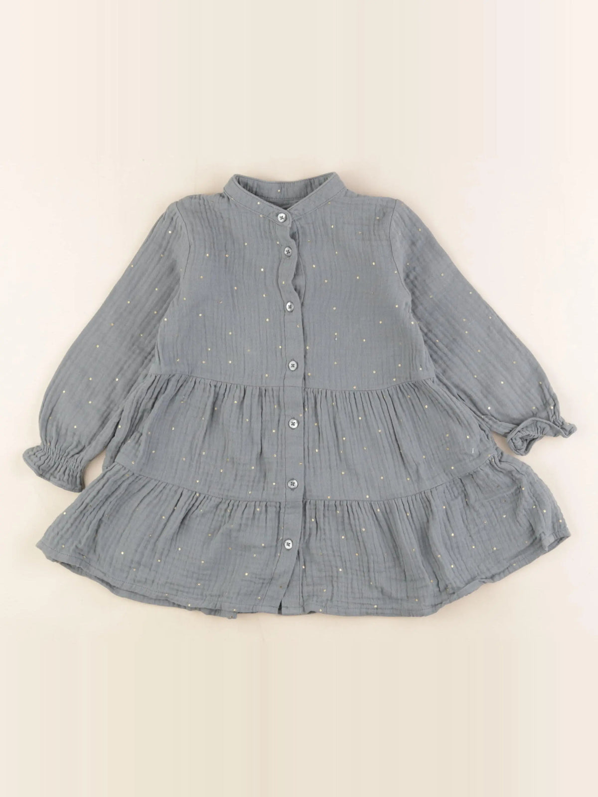 Vertbaudet - robe vert, or - 2 ans