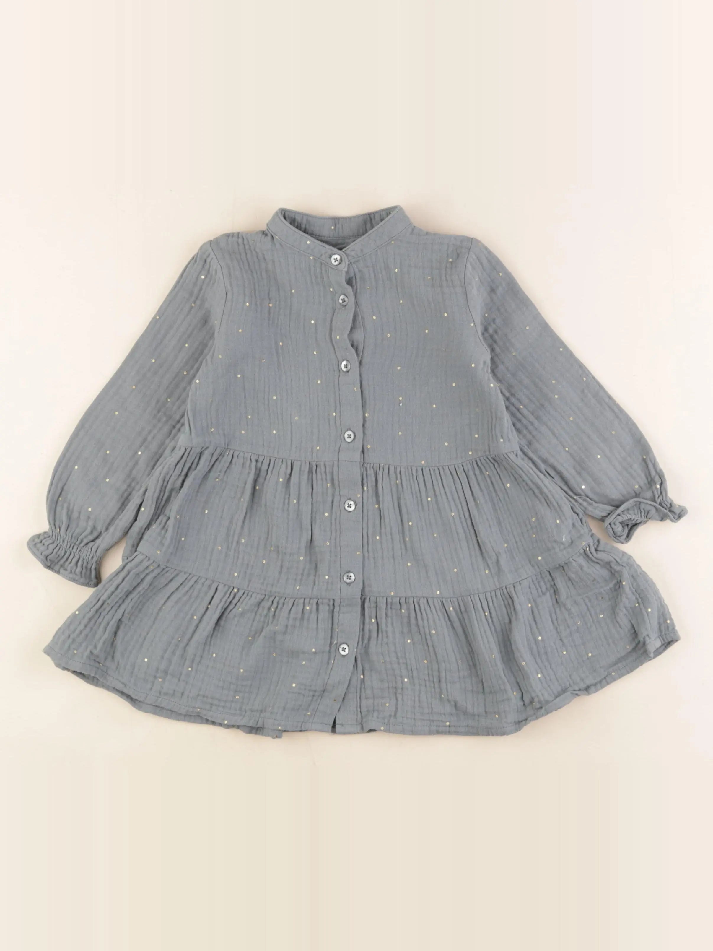 Vertbaudet - robe vert, or - 2 ans