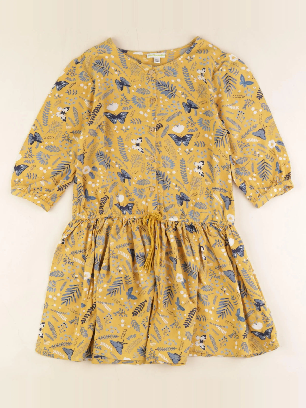 Vertbaudet - robe jaune, bleu - 9 ans