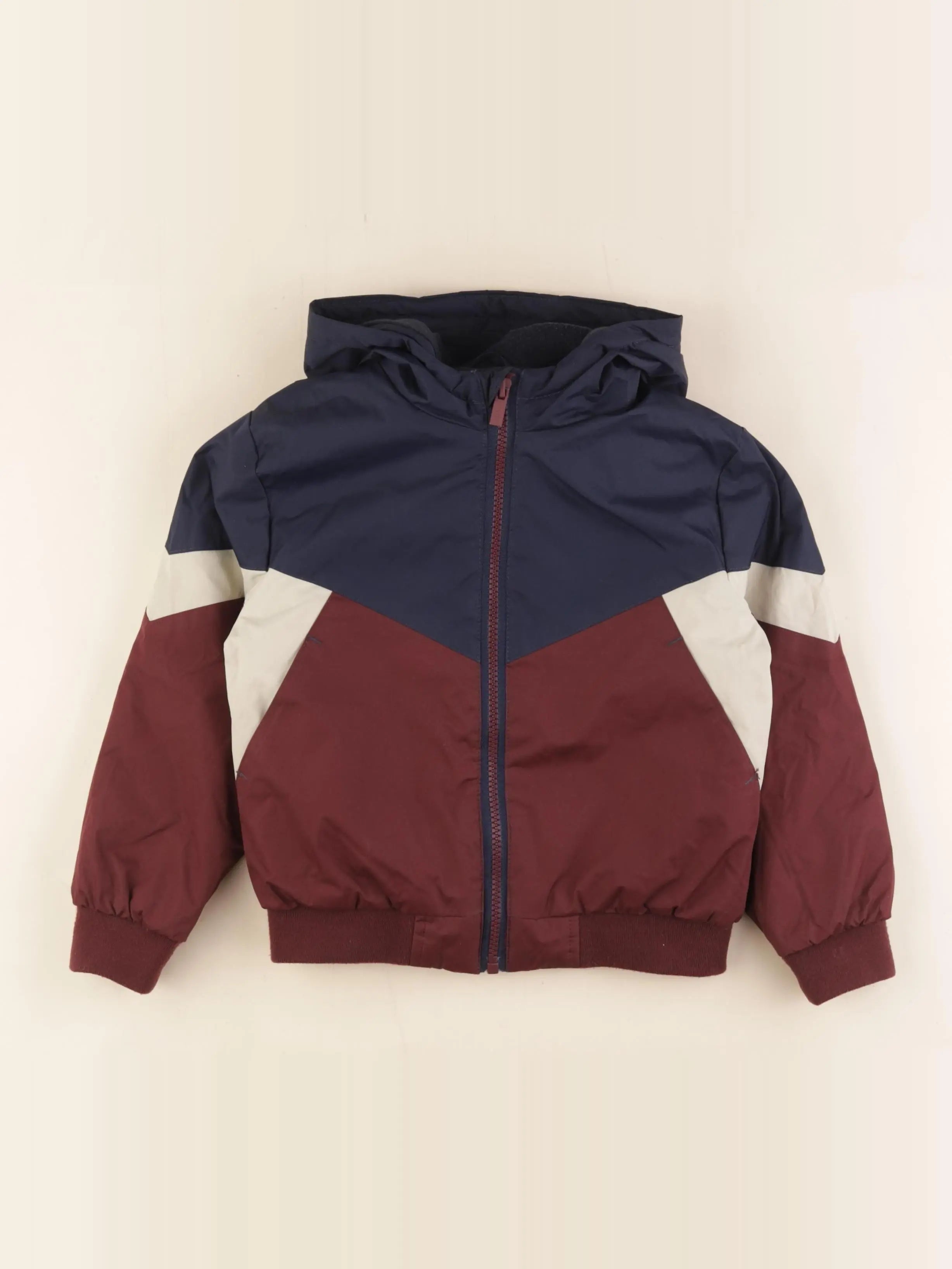 Vertbaudet - manteau bleu, rouge - 5 ans