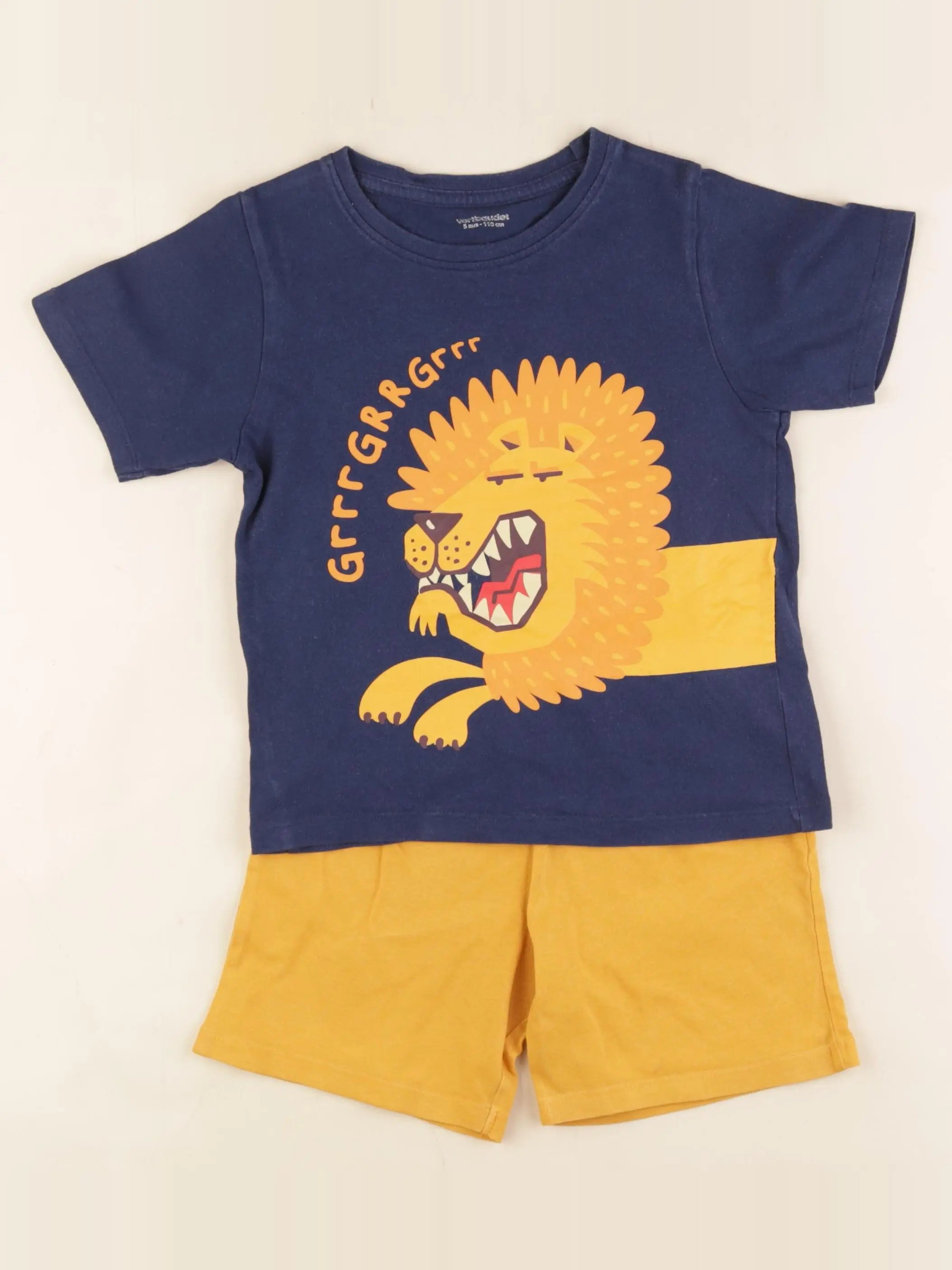 Vertbaudet - pyjama coton bleu, jaune - 5 ans