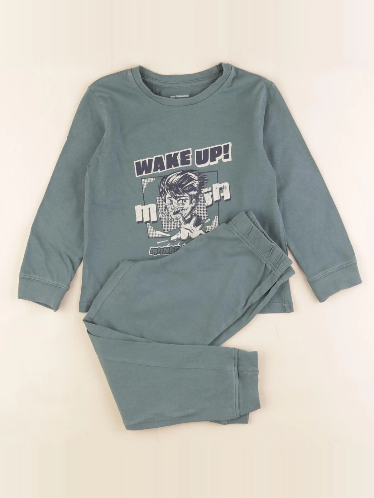 Vertbaudet - pyjama coton vert - 5 ans