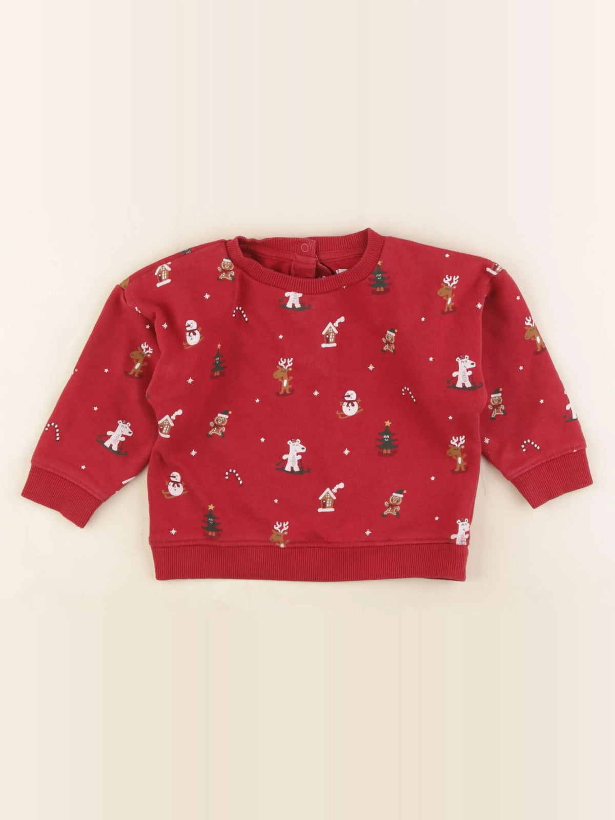 Vertbaudet - sweat rouge - 18 mois