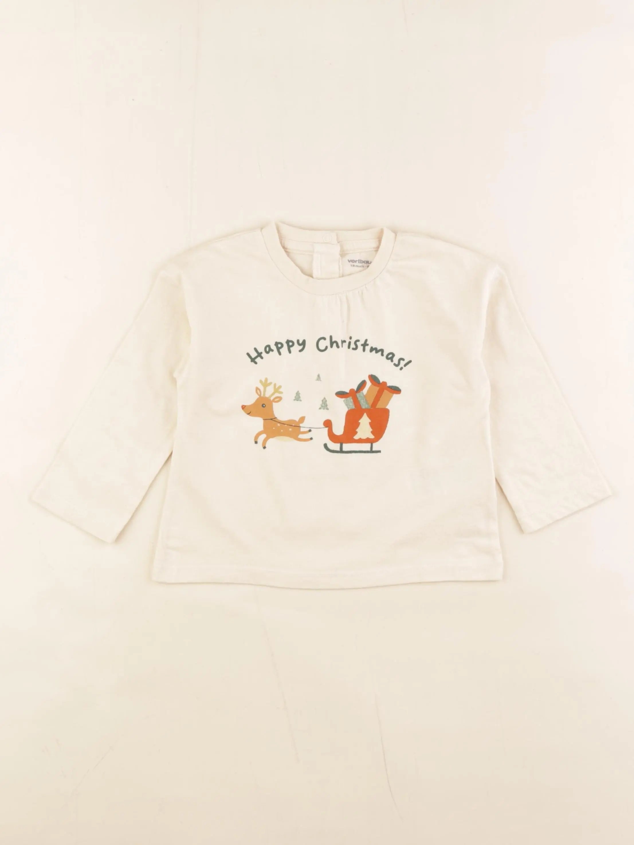 Vertbaudet - tee-shirt beige - 18 mois