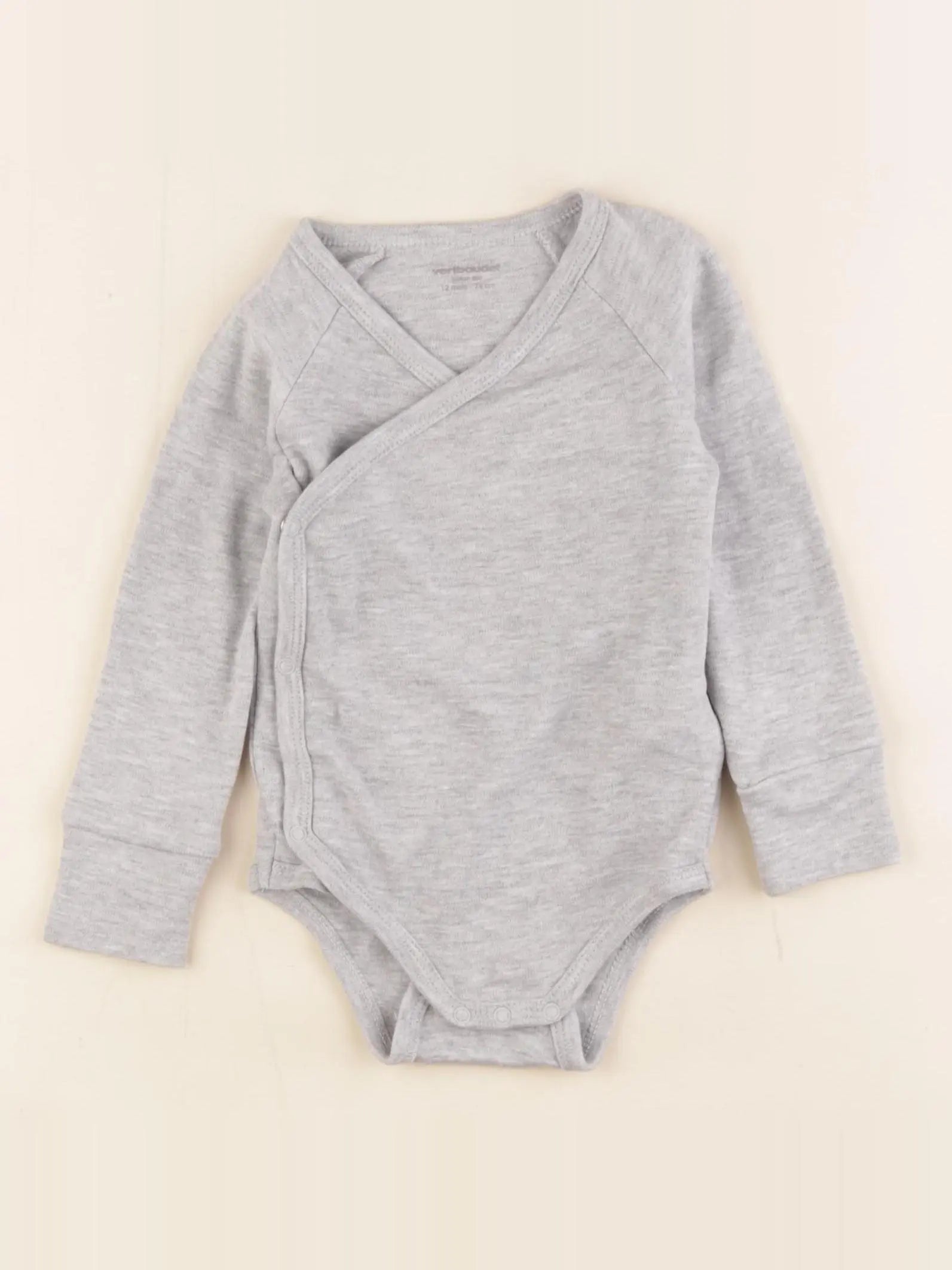 Vertbaudet - body gris - 12 mois