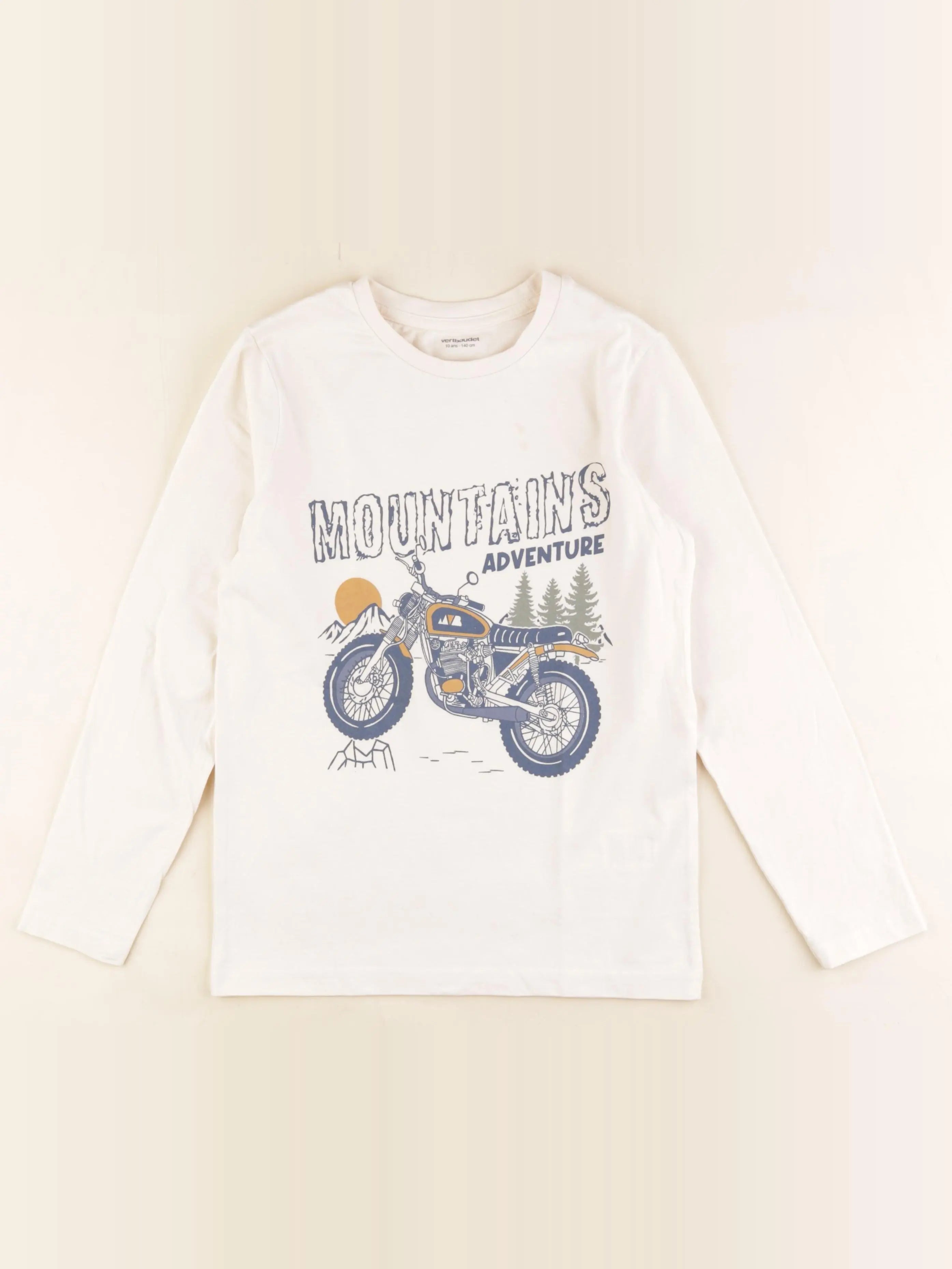 Vertbaudet - tee-shirt beige - 10 ans
