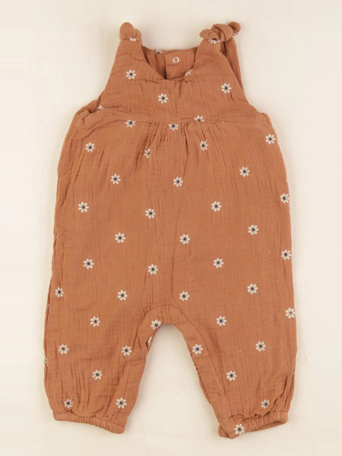 Vertbaudet - combinaison doublé marron - 9 mois