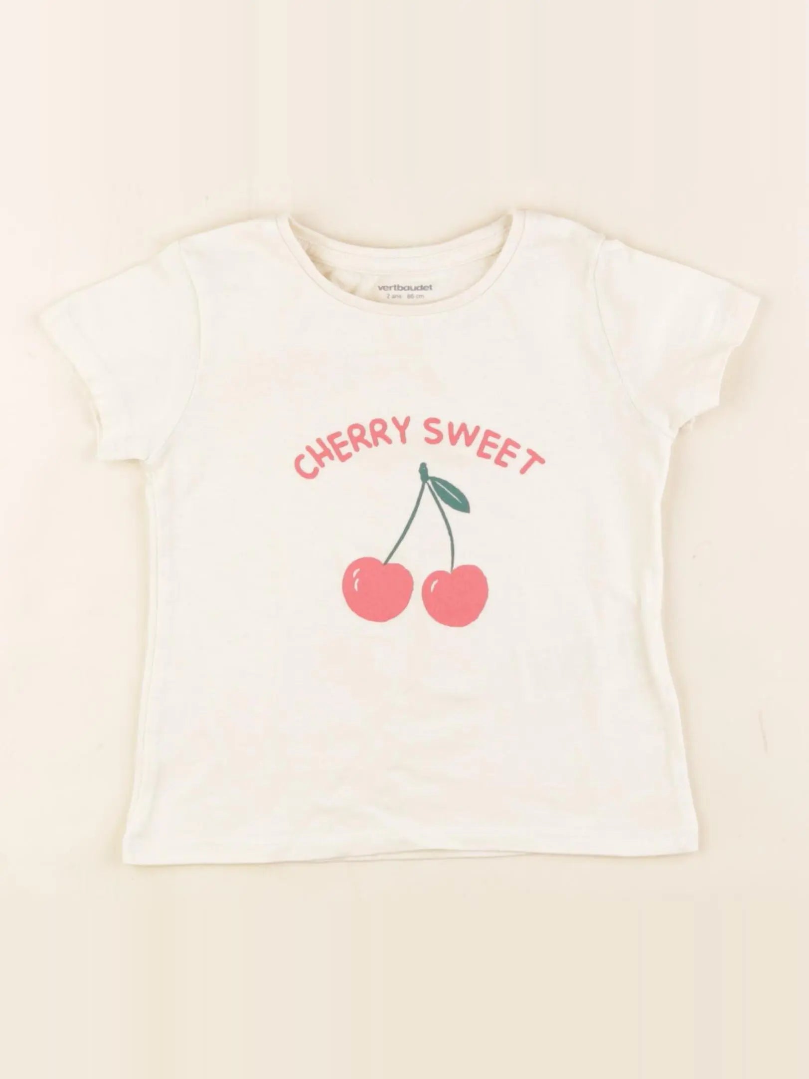 Vertbaudet - tee-shirt beige - 2 ans