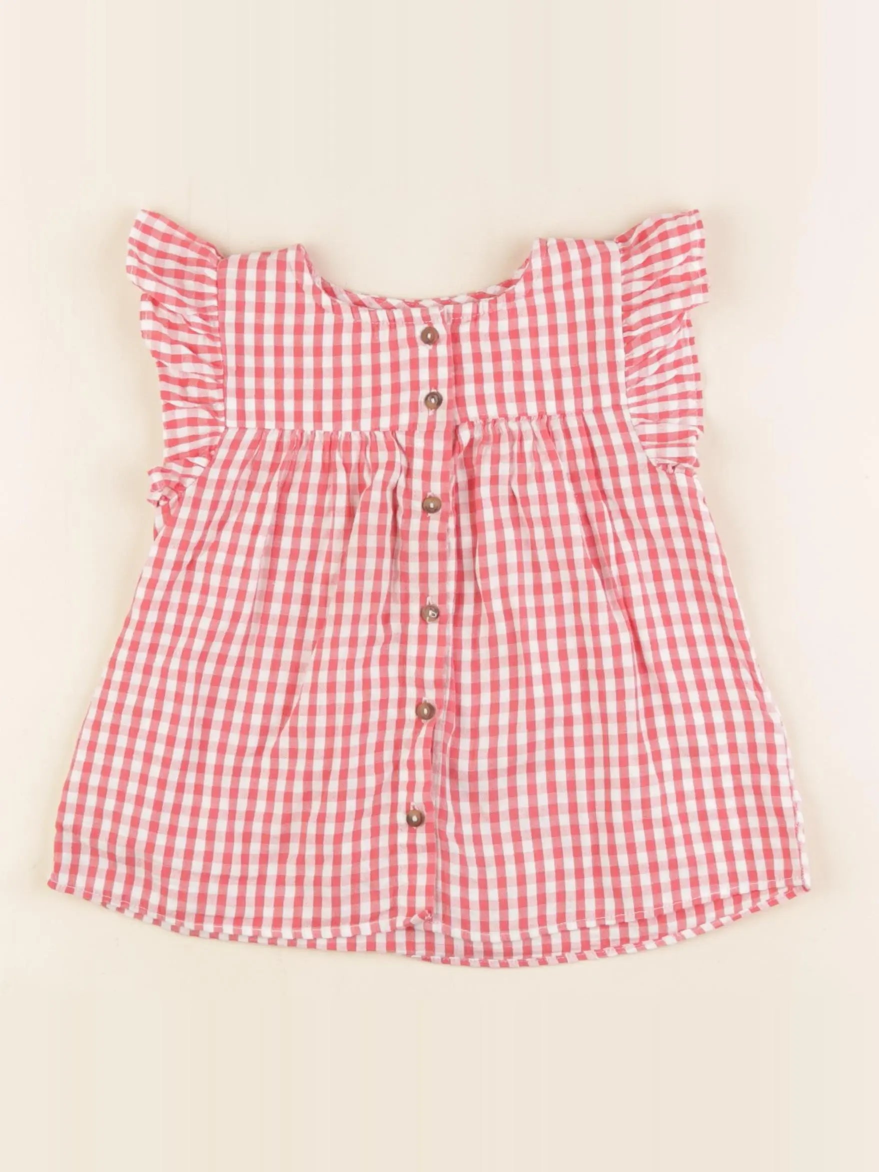 Vertbaudet - blouse blanc, rouge - 2 ans