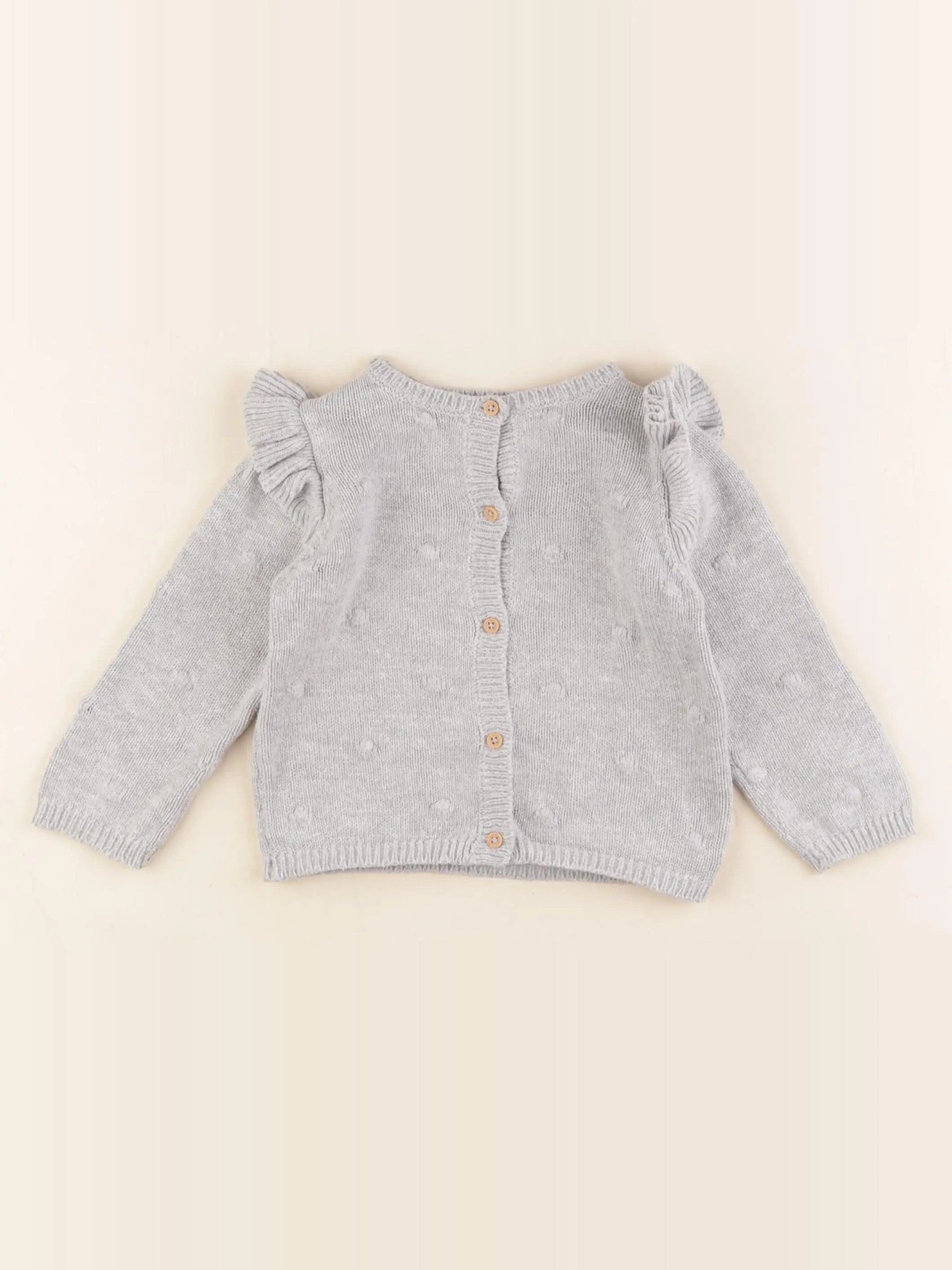 Vertbaudet - gilet gris - 12 mois