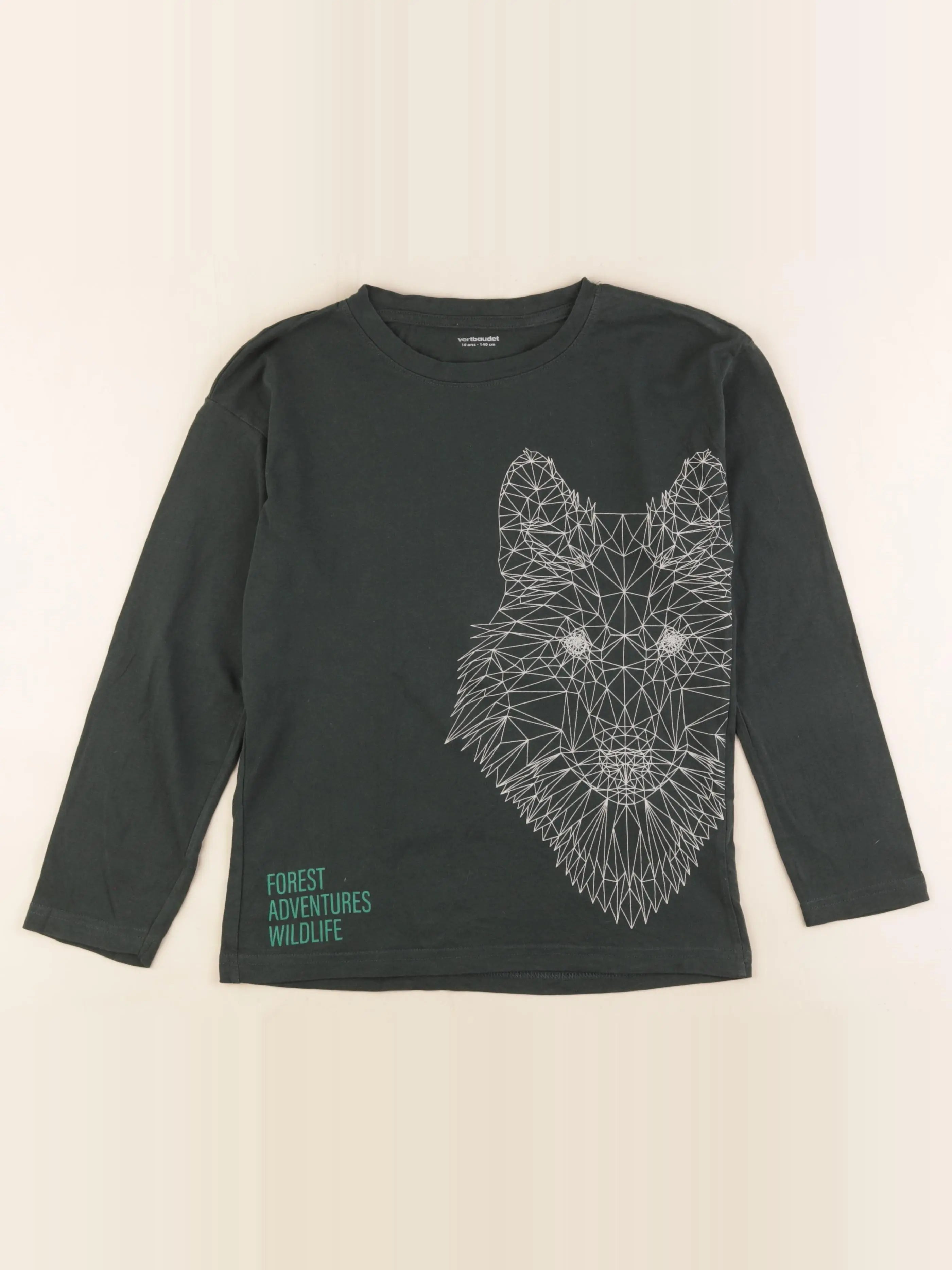 Vertbaudet - tee-shirt vert - 10 ans