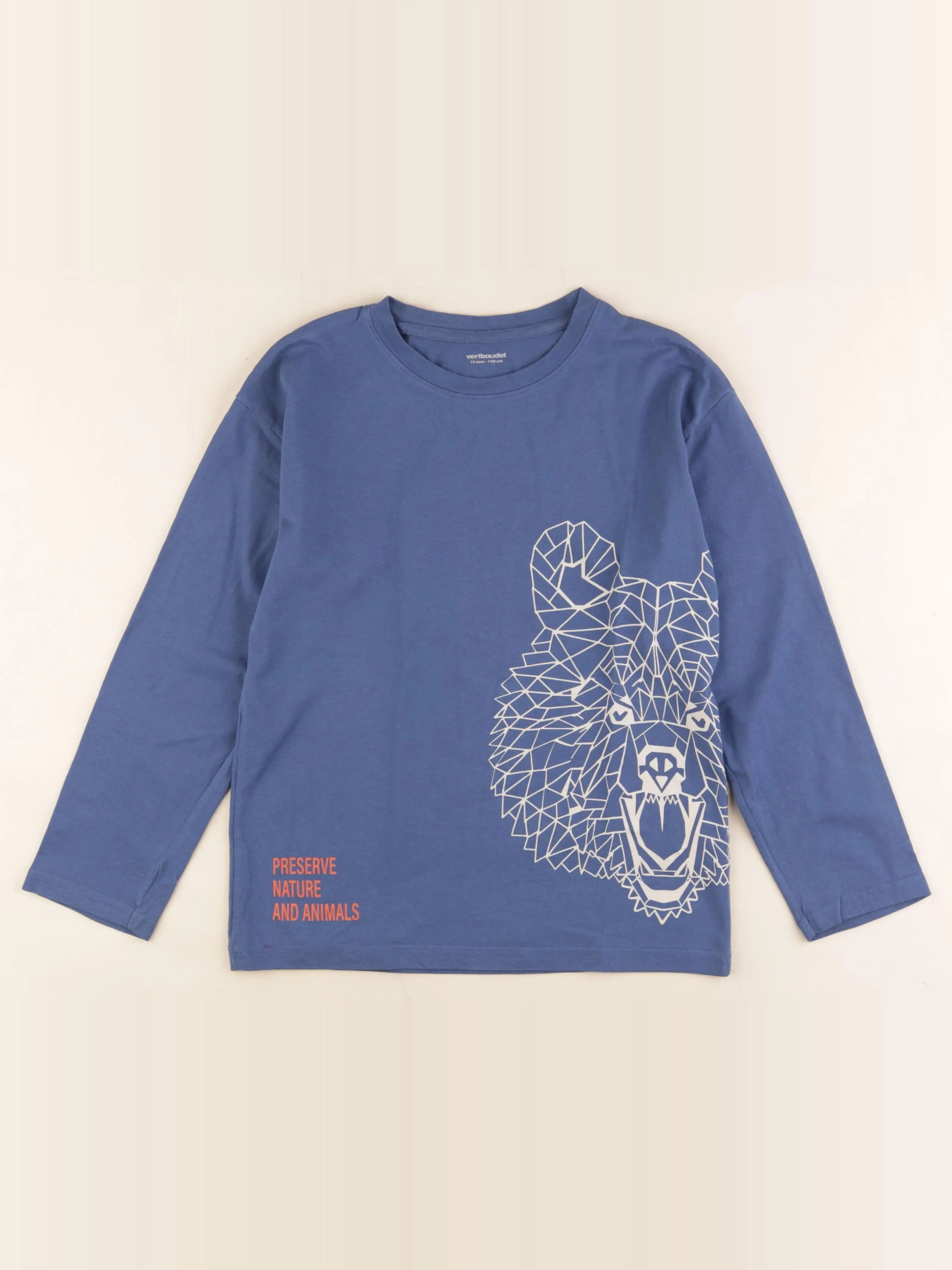 Vertbaudet - tee-shirt bleu - 10 ans