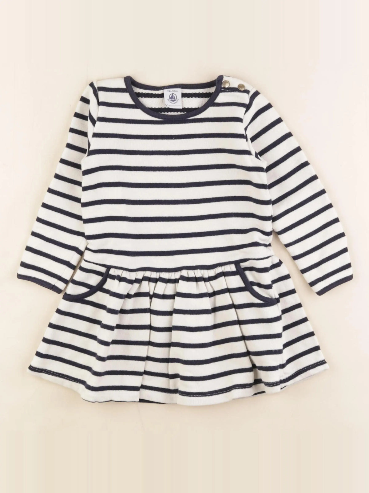 Petit Bateau - robe bleu - 24 mois