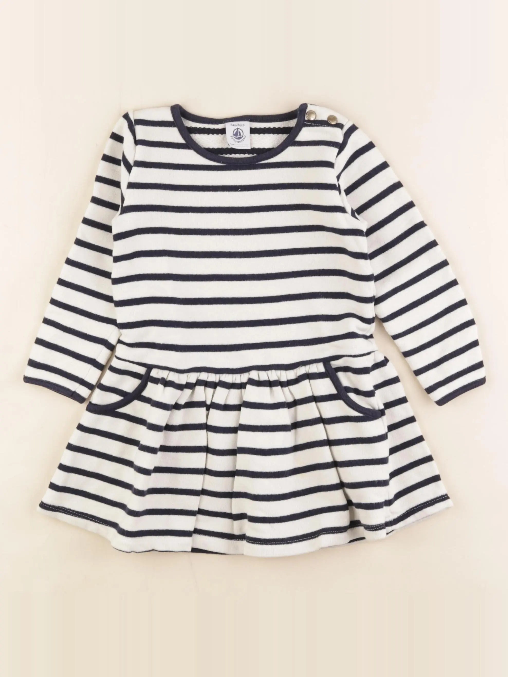 Petit Bateau - robe bleu - 24 mois