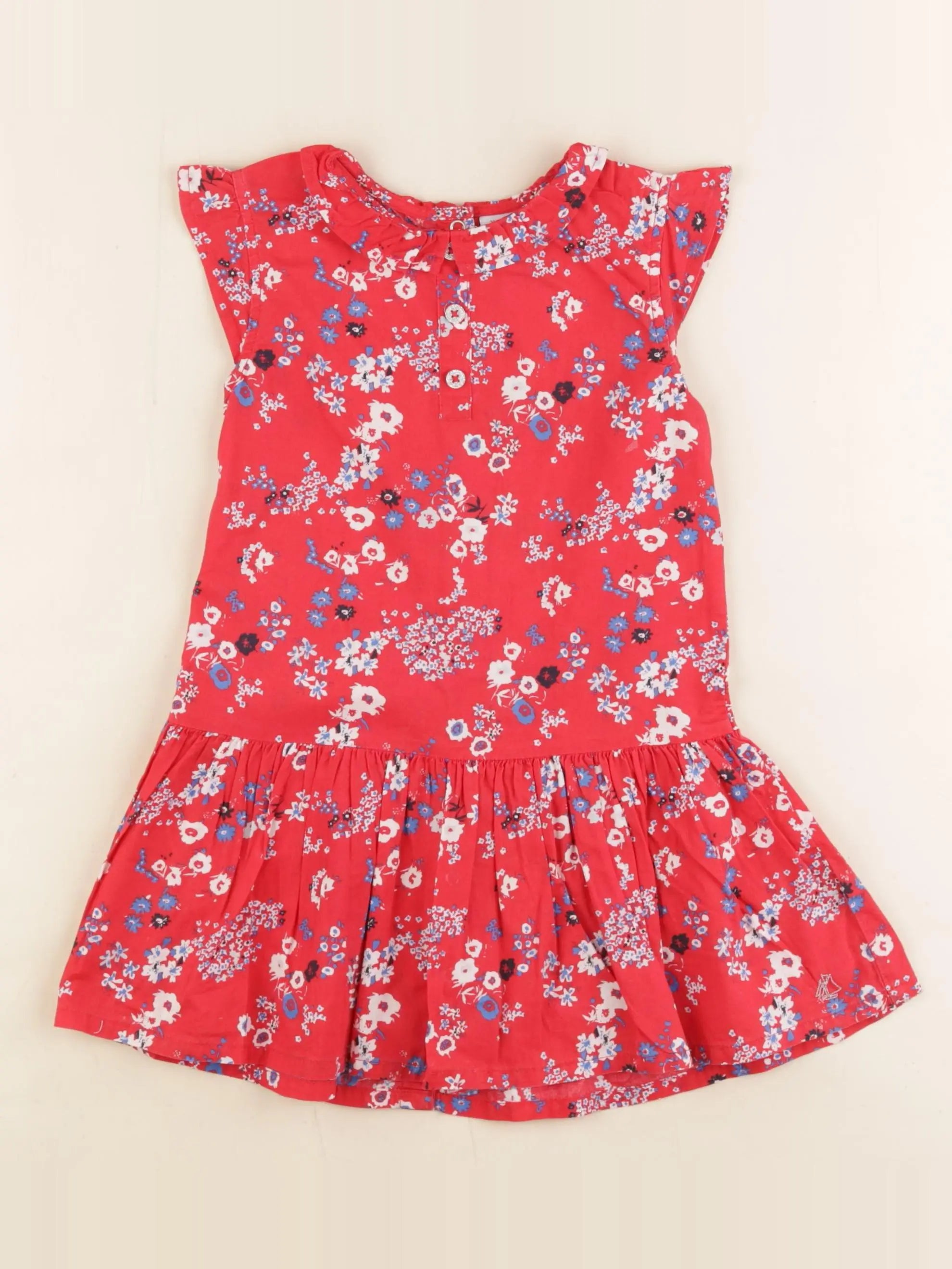 Petit Bateau - robe rouge - 3 ans