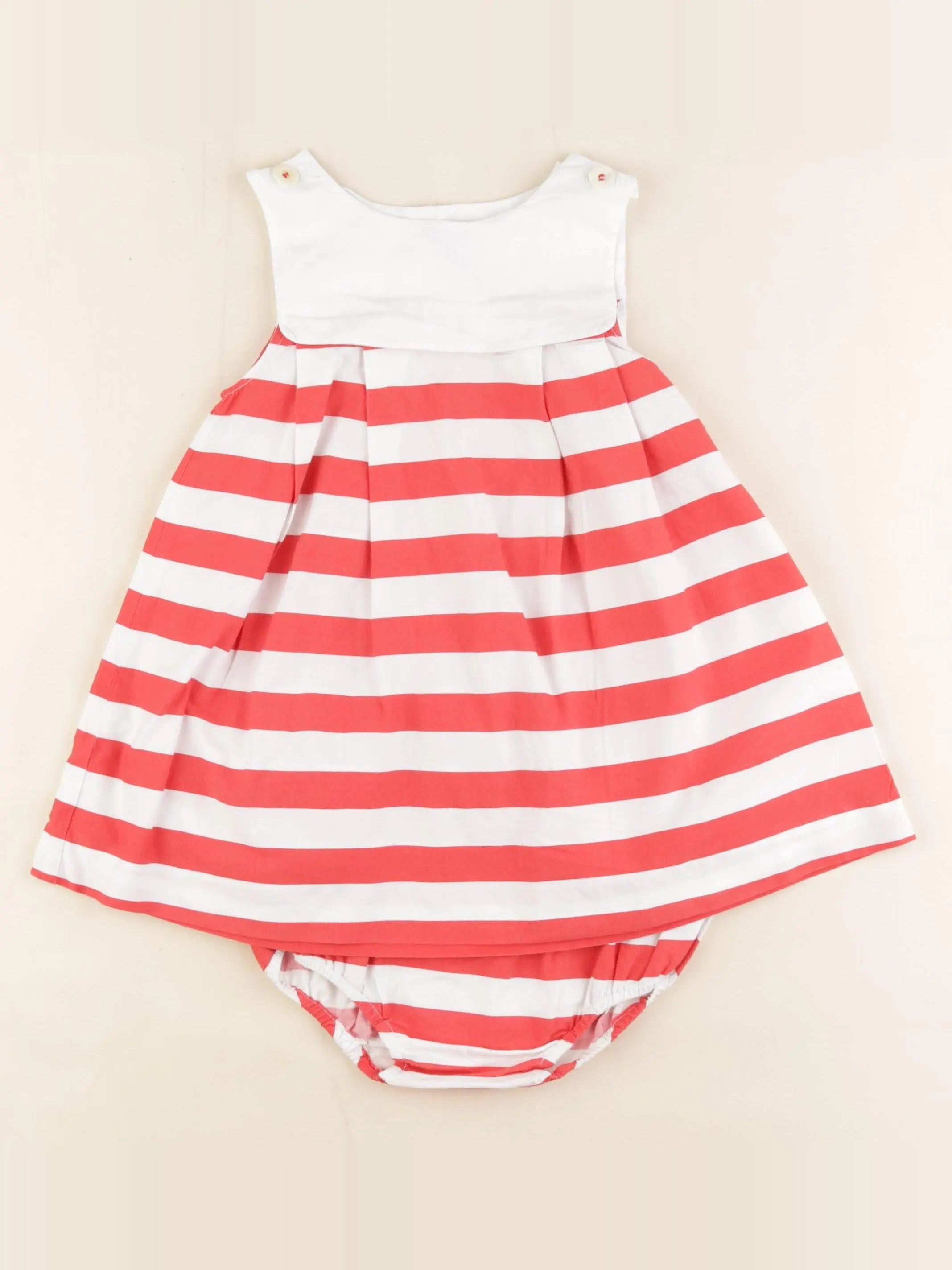 Jacadi - robe blanc, rouge - 24 mois