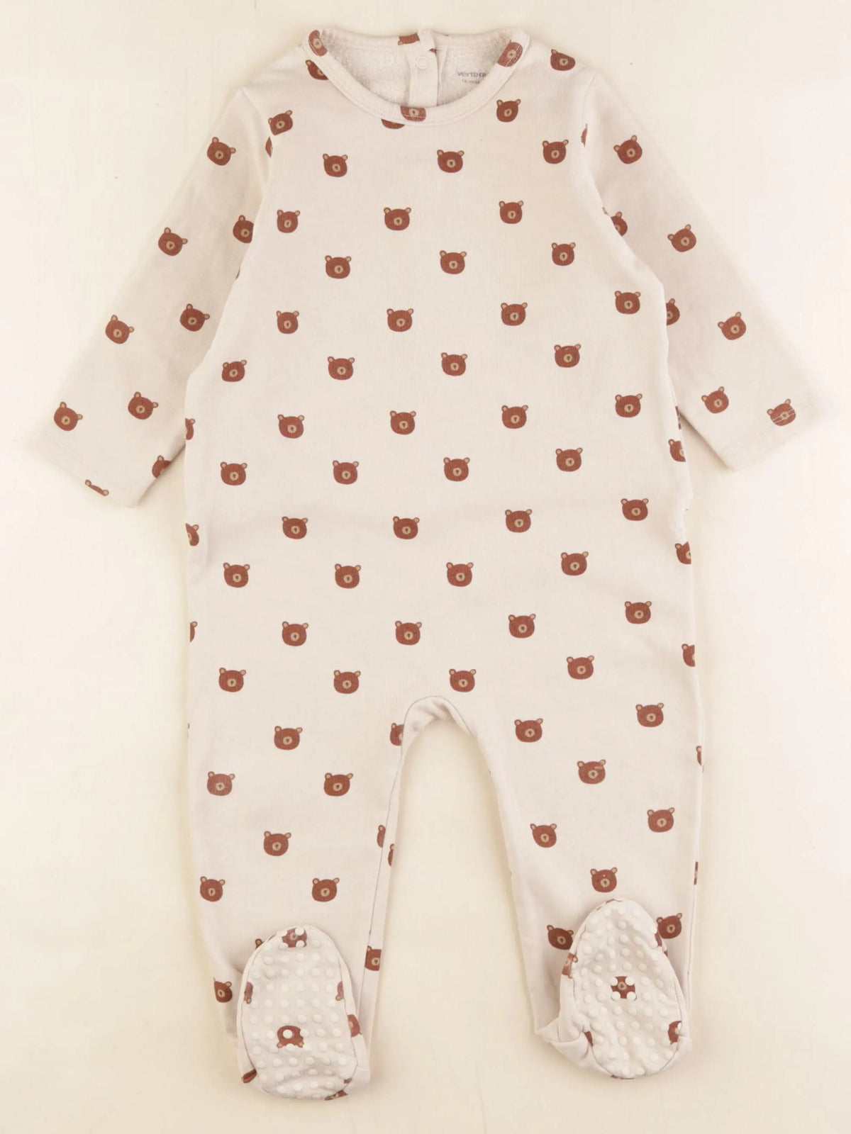 Vertbaudet - pyjama coton beige - 18 mois