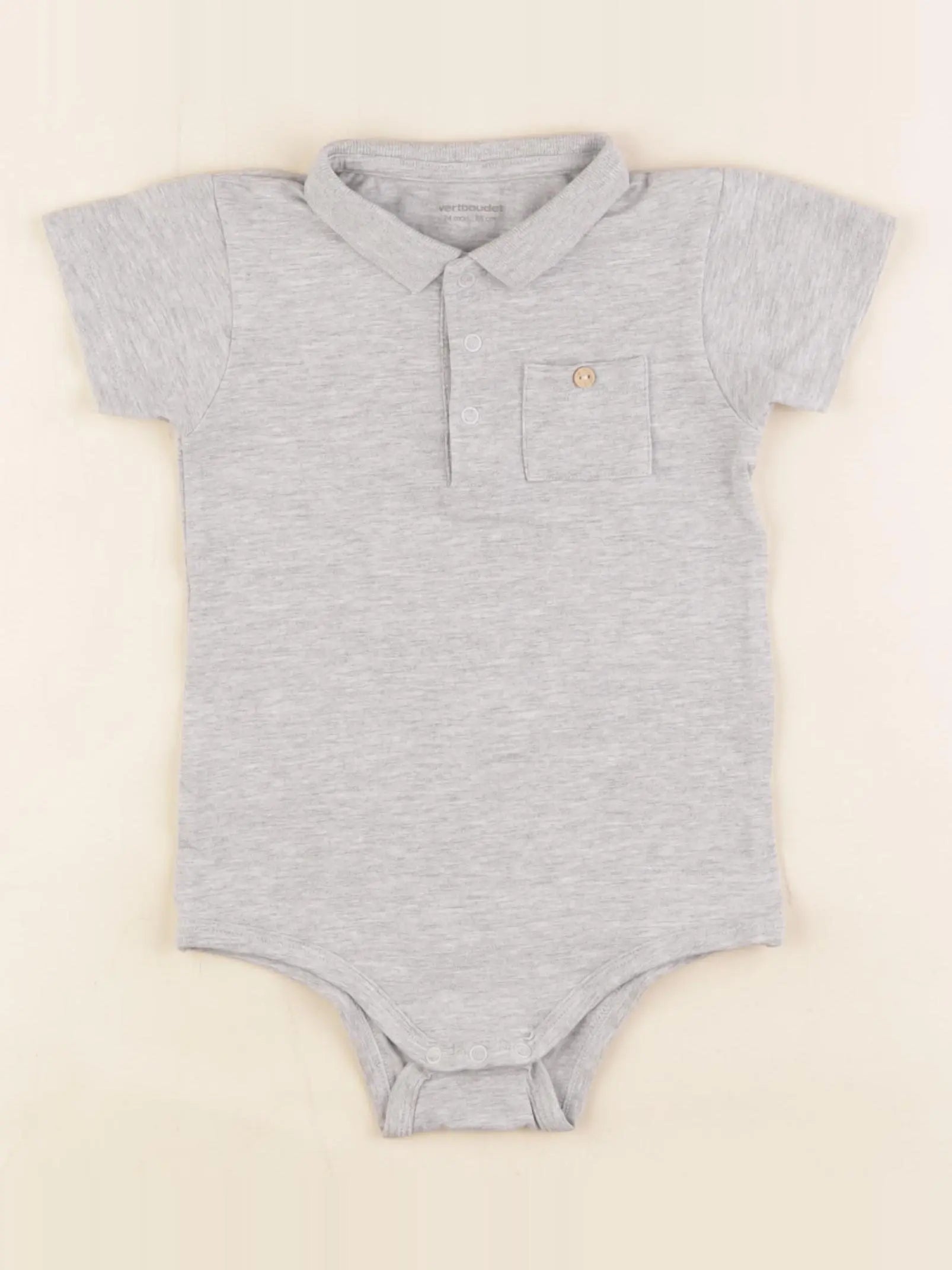Vertbaudet - body à col gris - 24 mois