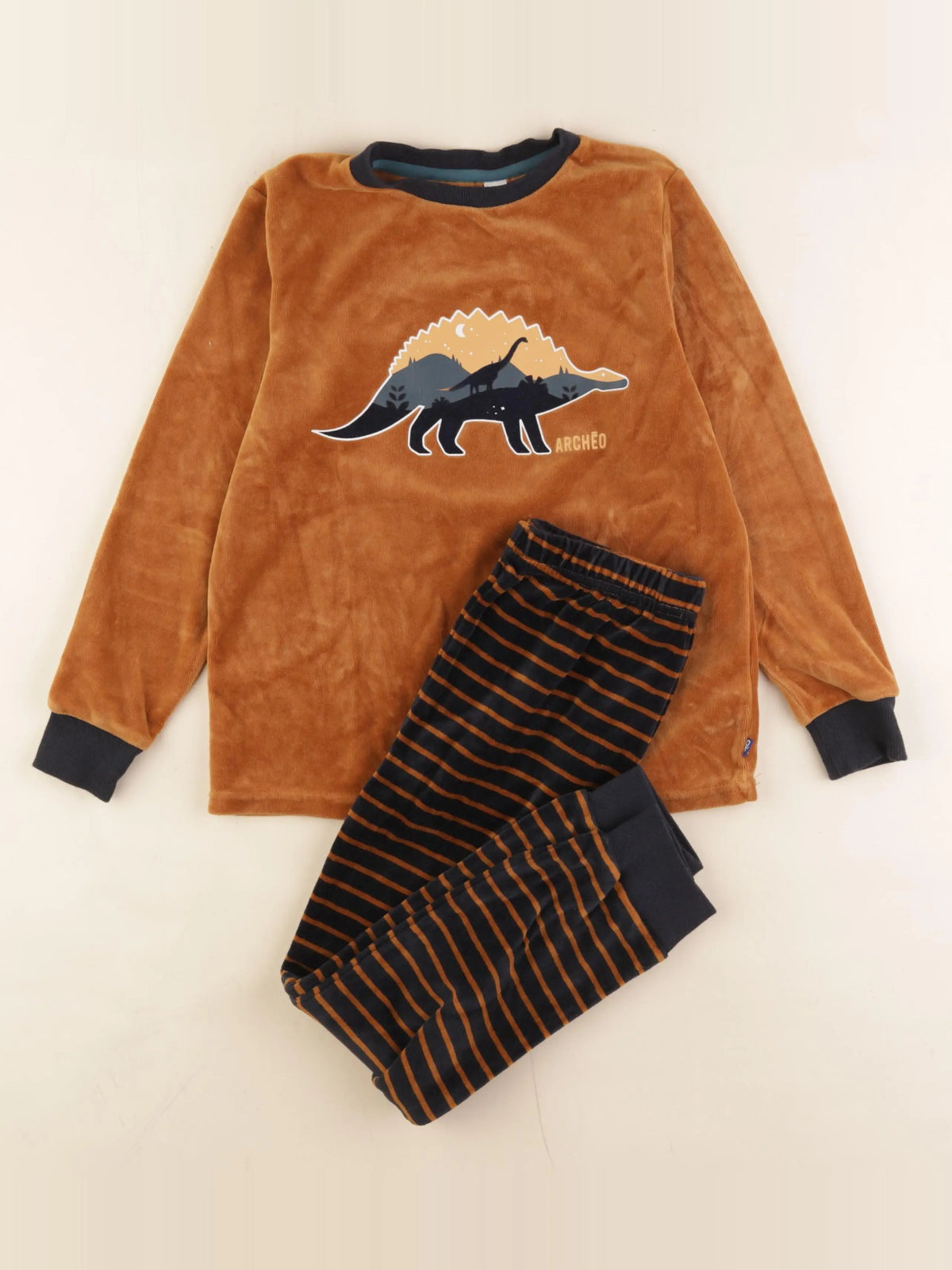 Okaidi - pyjama velours marron - 8 ans