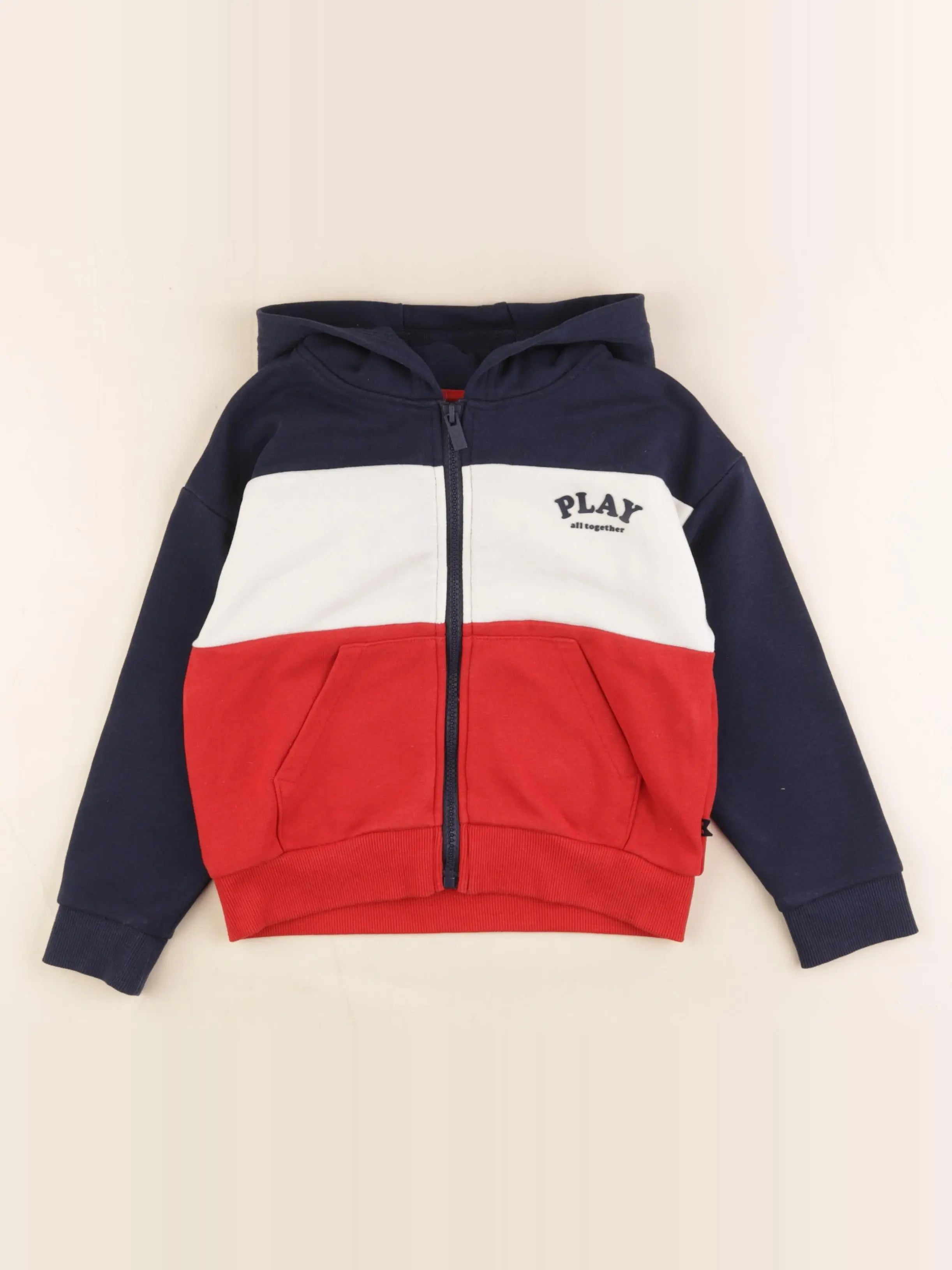 Okaidi - sweat rouge, bleu - 4 ans