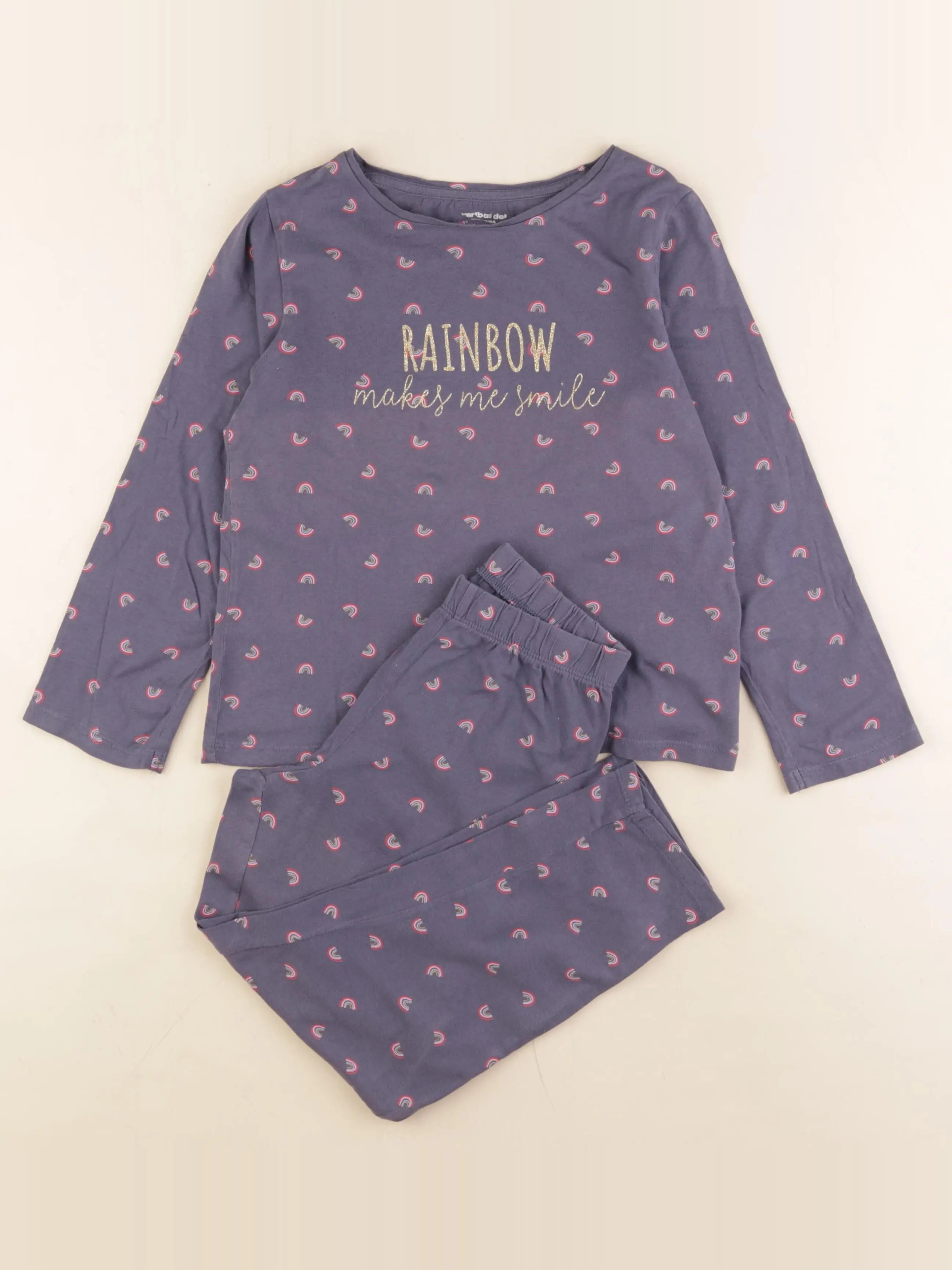 Vertbaudet - pyjama coton violet - 8 ans