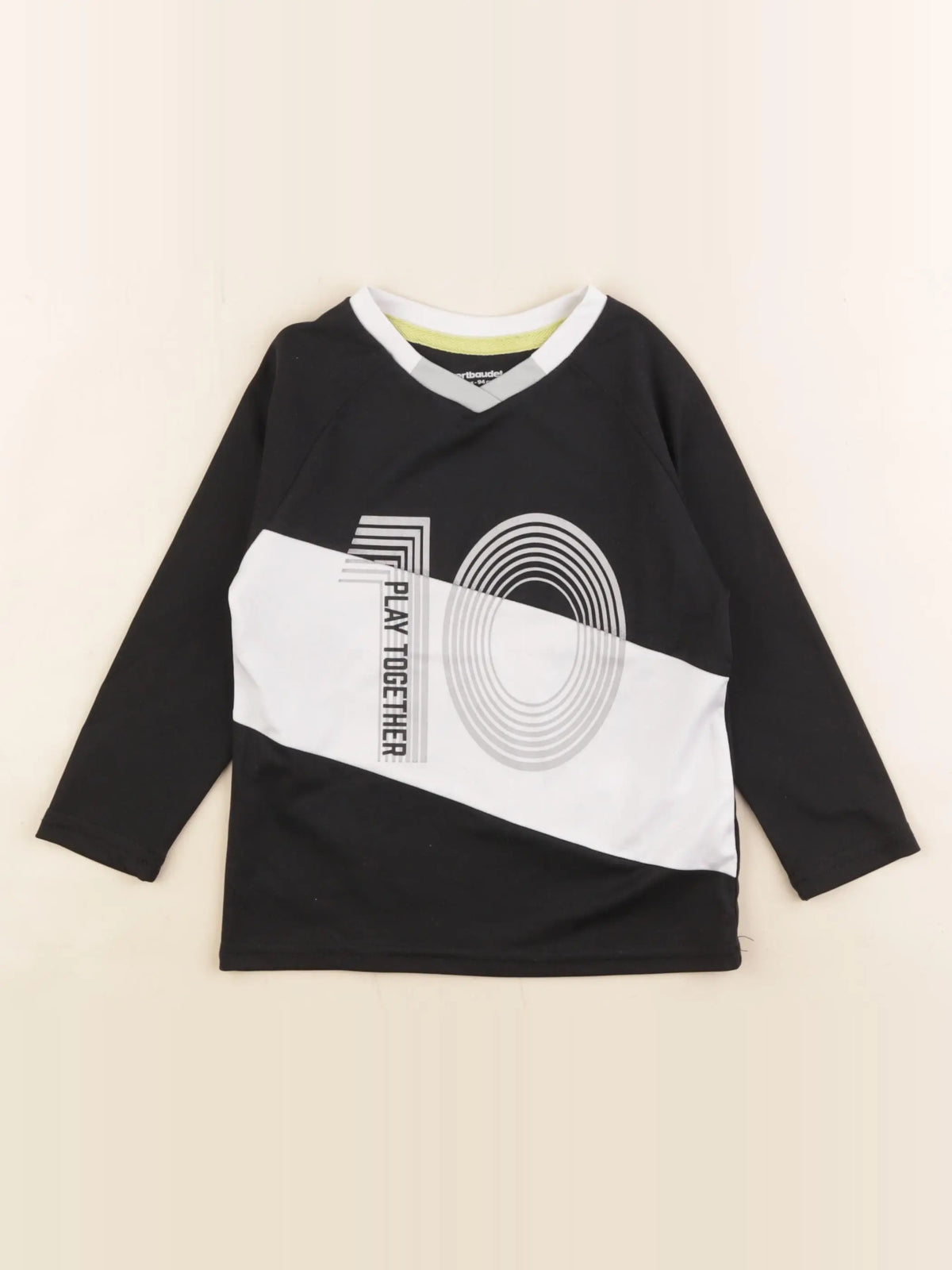 Vertbaudet - tee-shirt noir, blanc - 3 ans