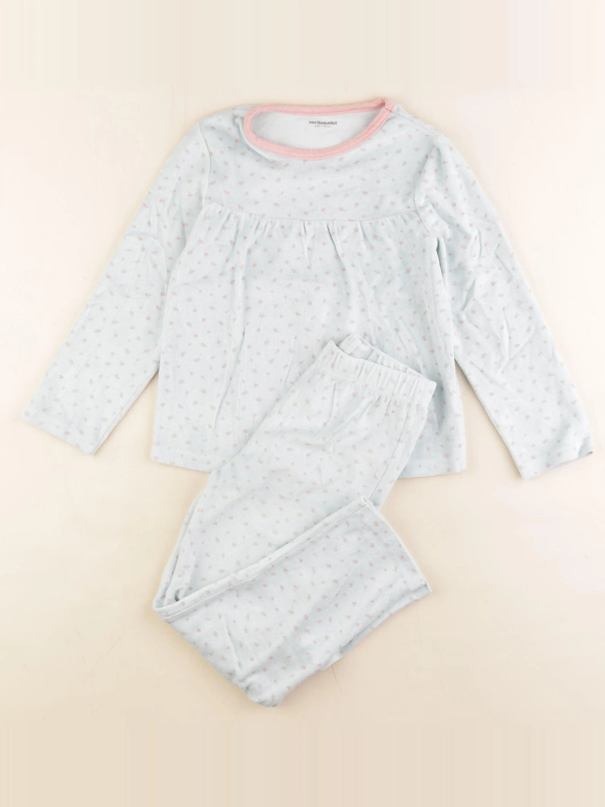 Vertbaudet - pyjama velours bleu - 8 ans