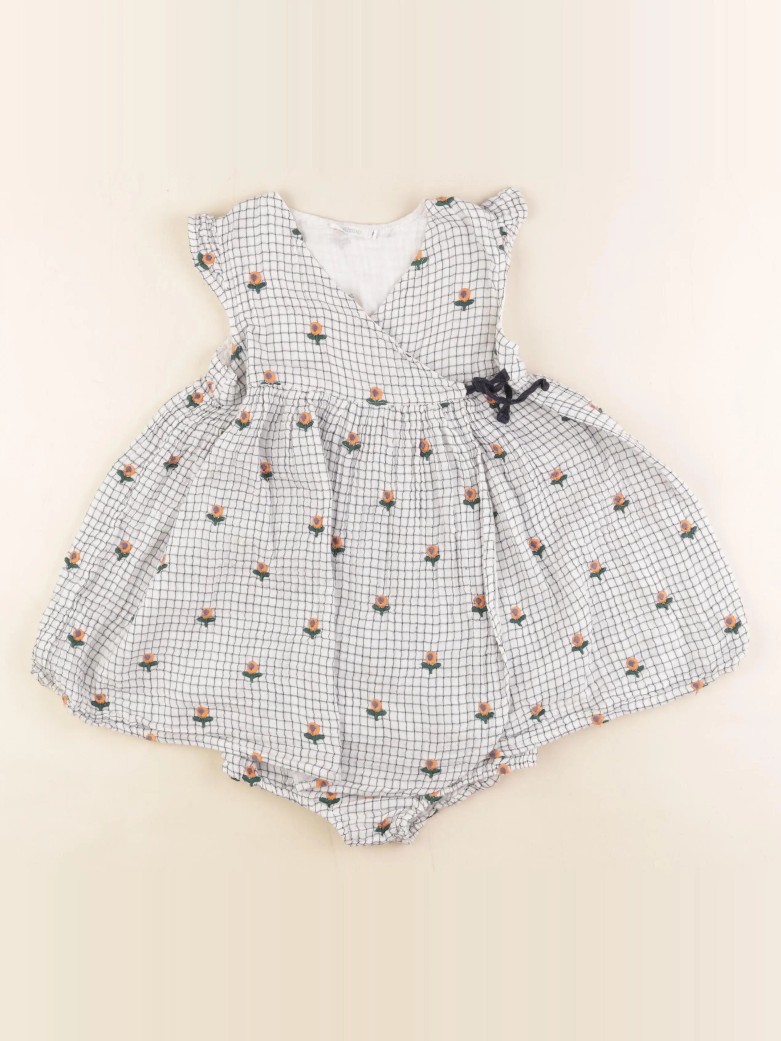 Boutchou - robe blanc, bleu - 36 mois
