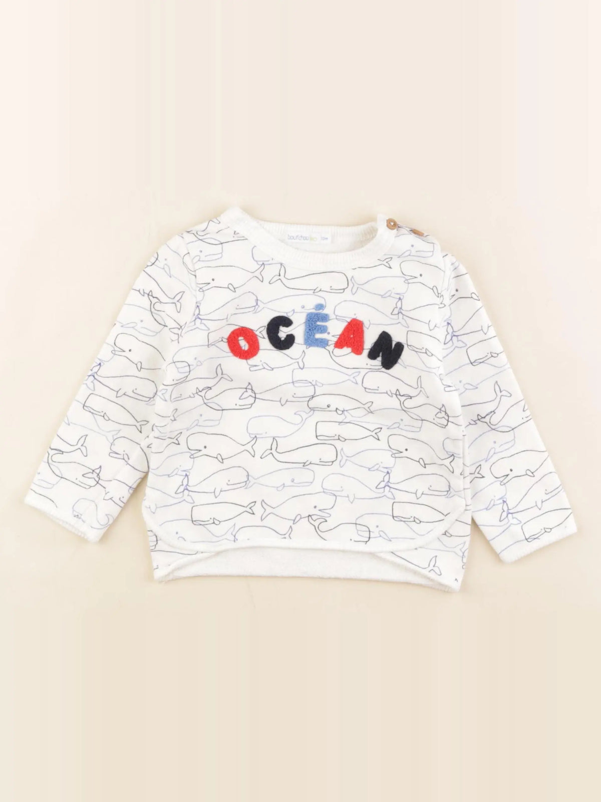 Boutchou - sweat blanc - 12 mois