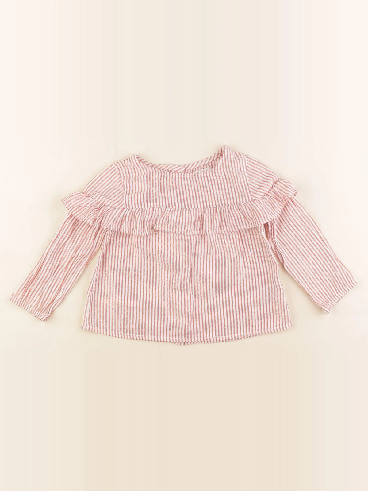 Vertbaudet - blouse blanc, bronze - 3 ans