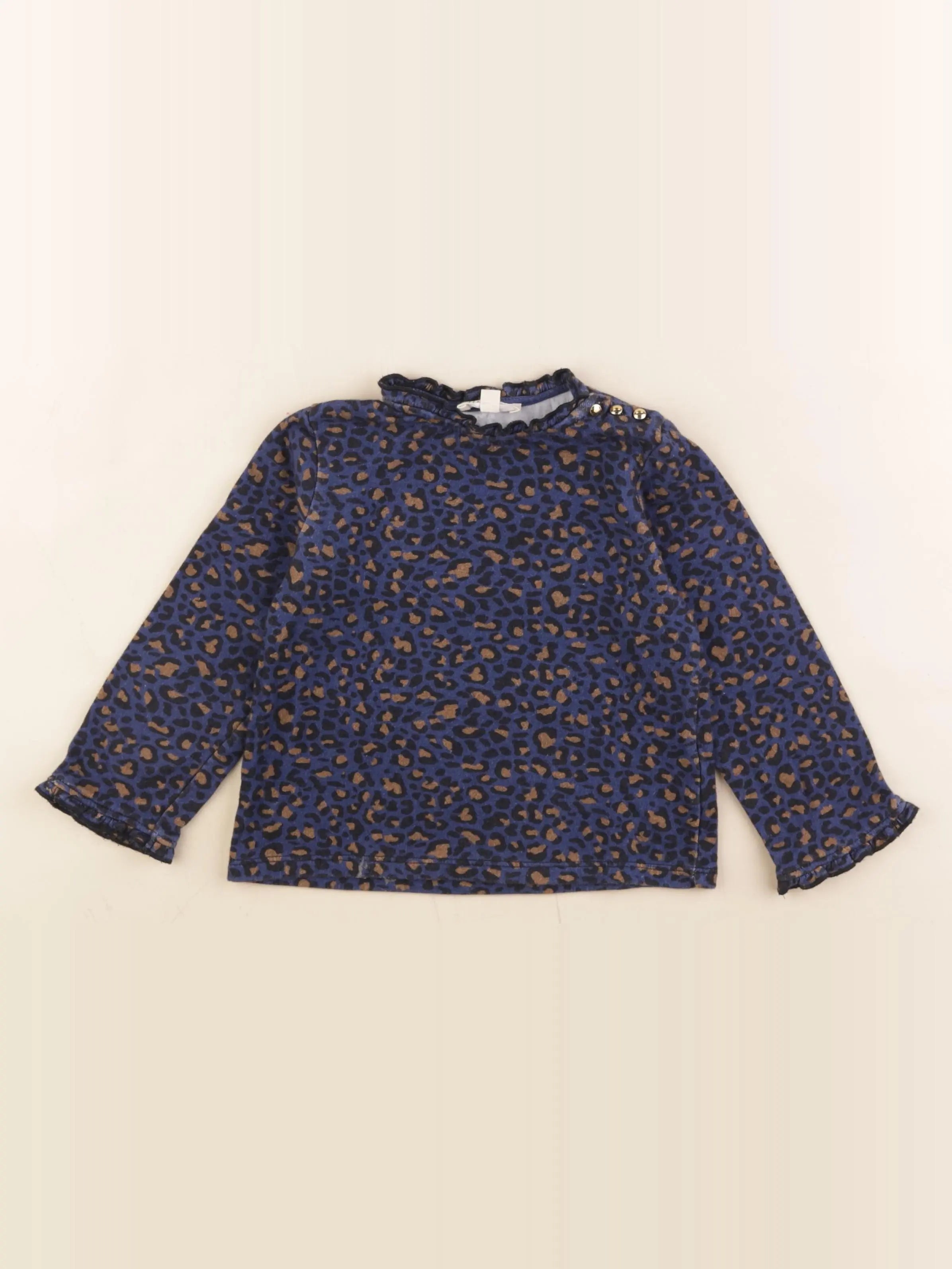 Petit Sézane  - tee-shirt bleu, marron - 3 ans