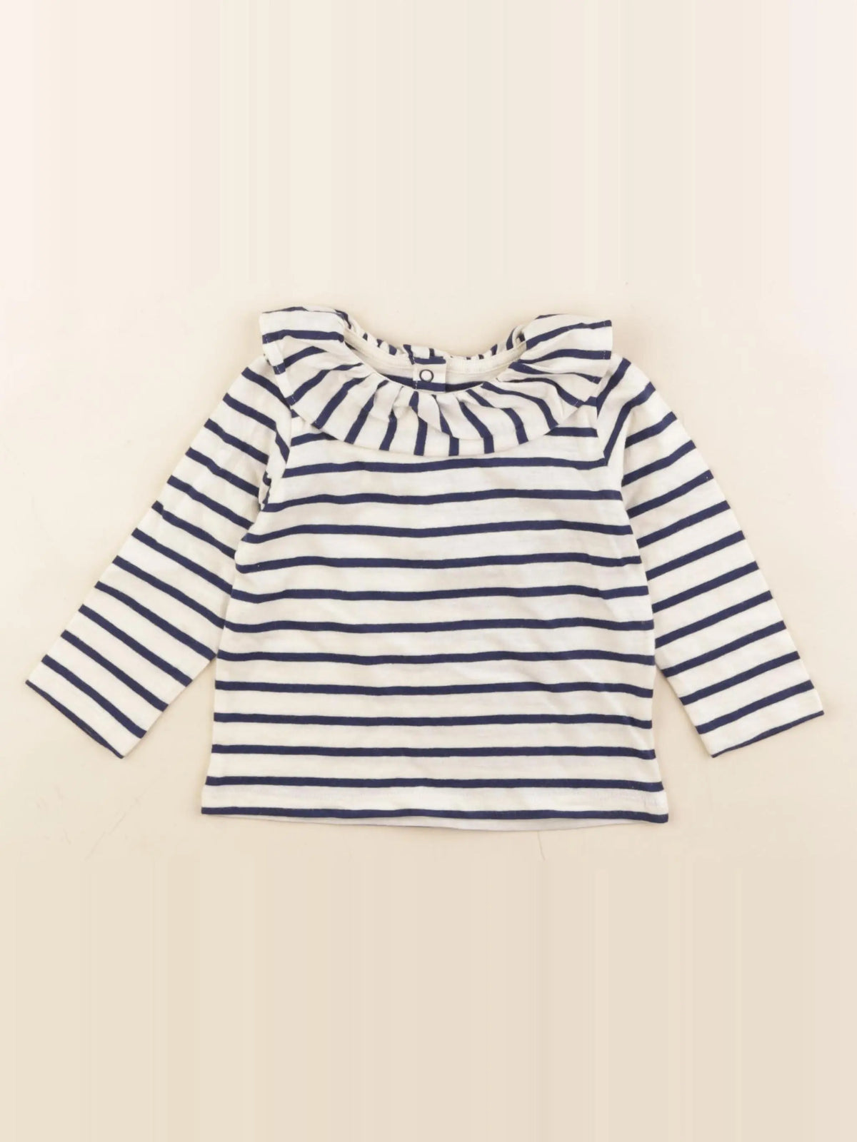 Petit Bateau - tee-shirt beige, bleu - 12 mois