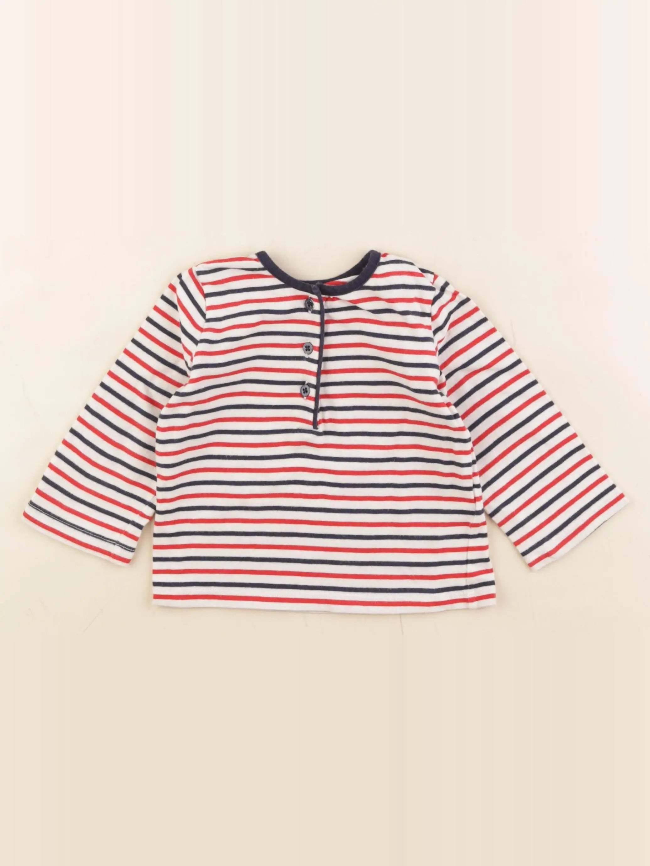 Cyrillus - tee-shirt rouge, bleu - 12 mois