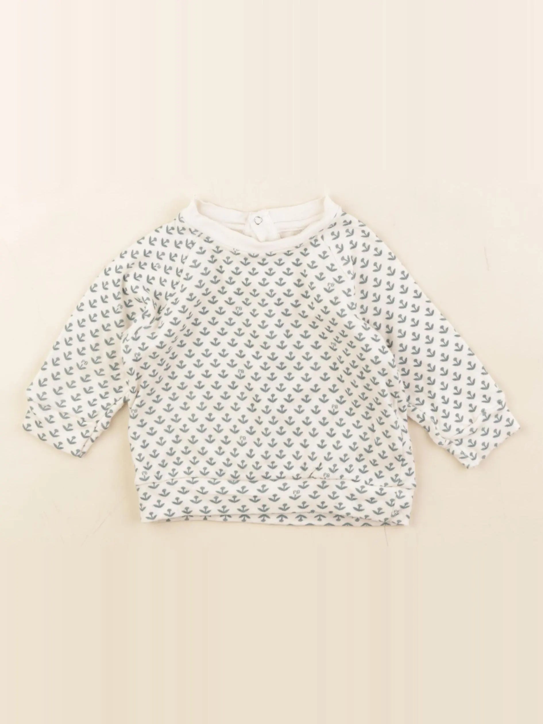 Petit Bateau - tee-shirt beige, vert - 6 mois