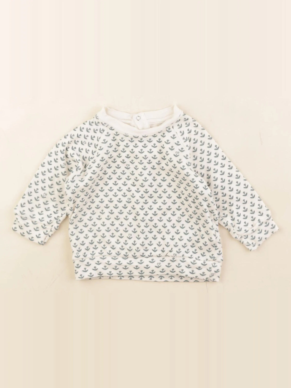 Petit Bateau - tee-shirt beige, vert - 6 mois