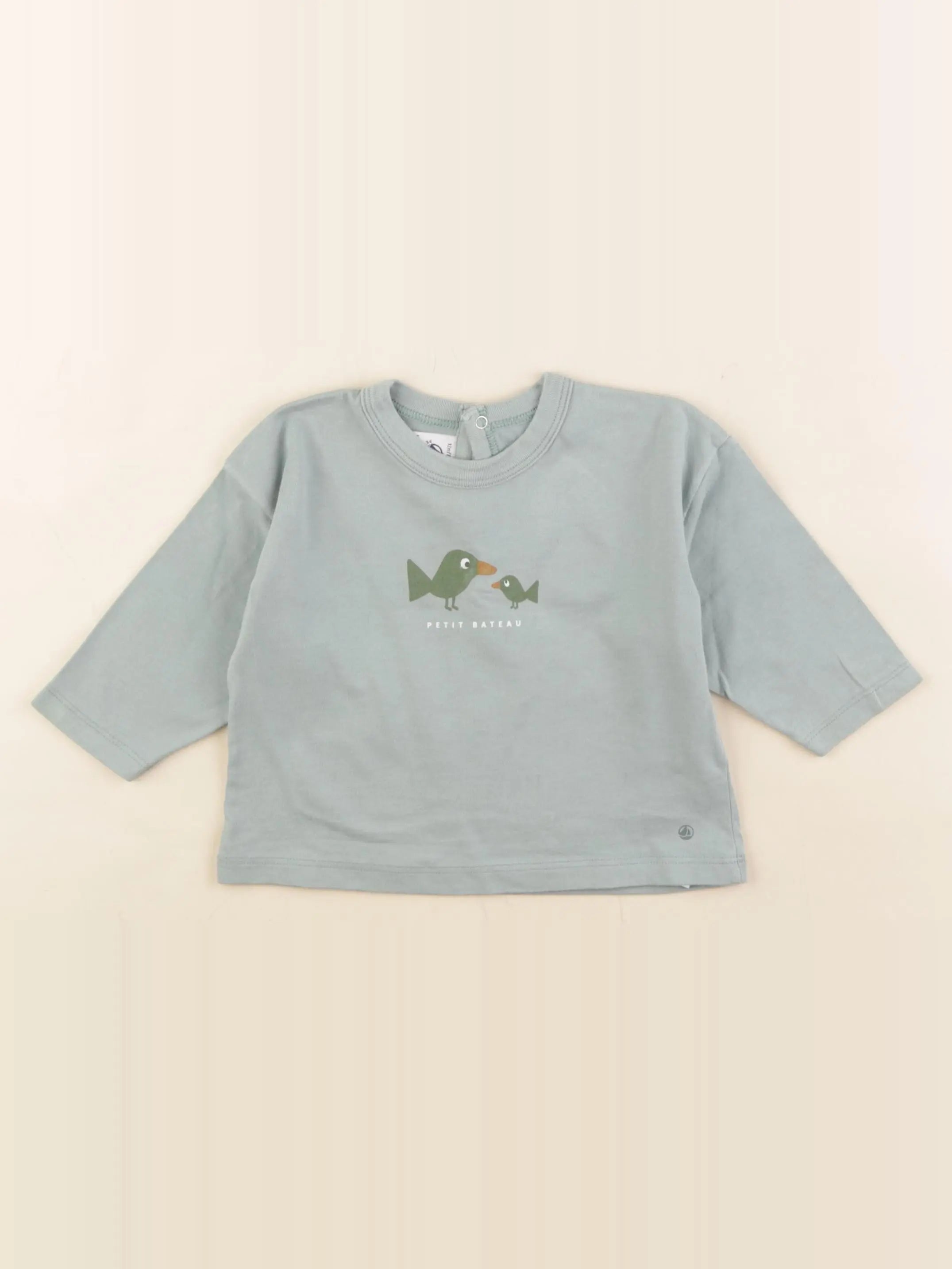 Petit Bateau - tee-shirt vert - 12 mois